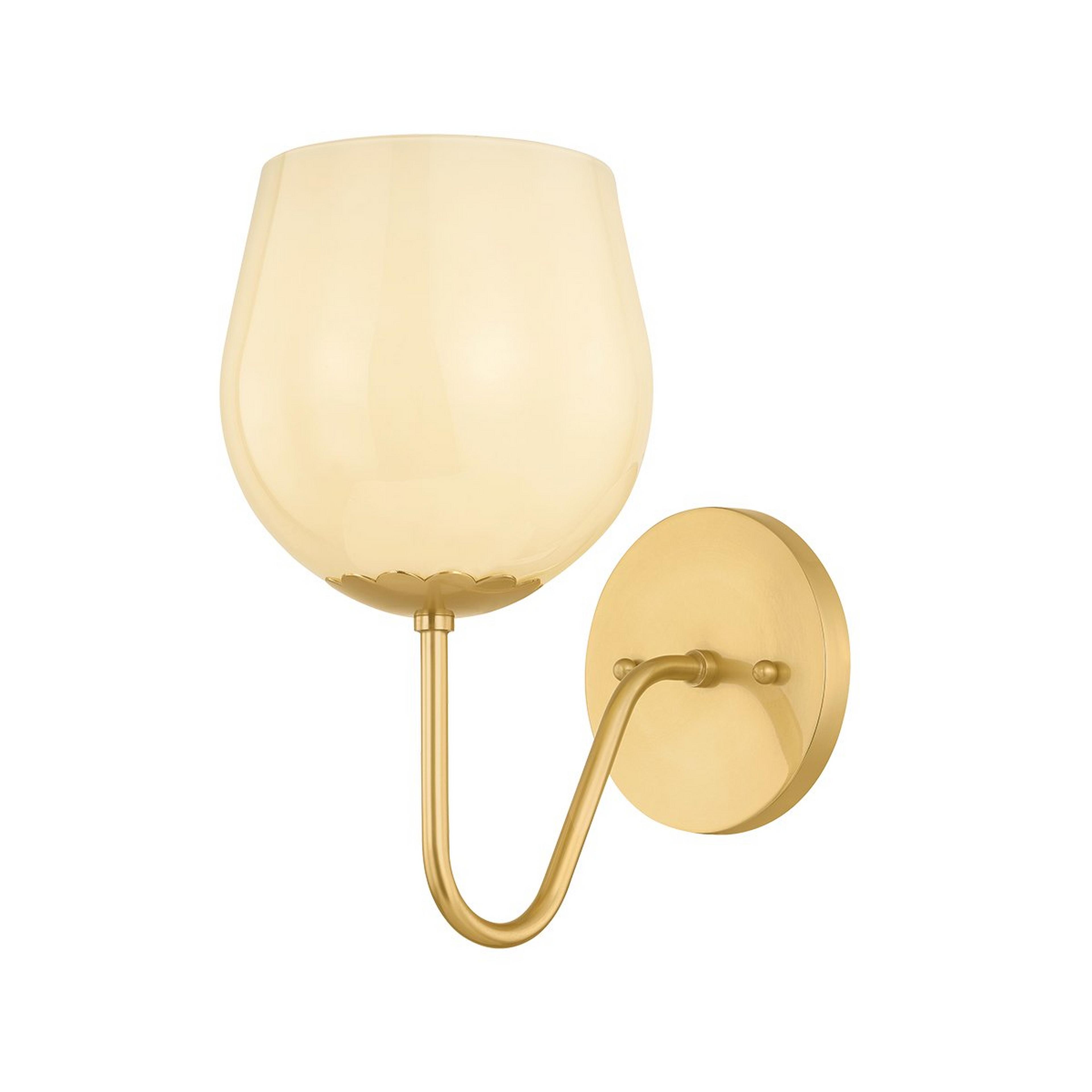 A Marceline Sconce with Brass / Cream Opal Glass color