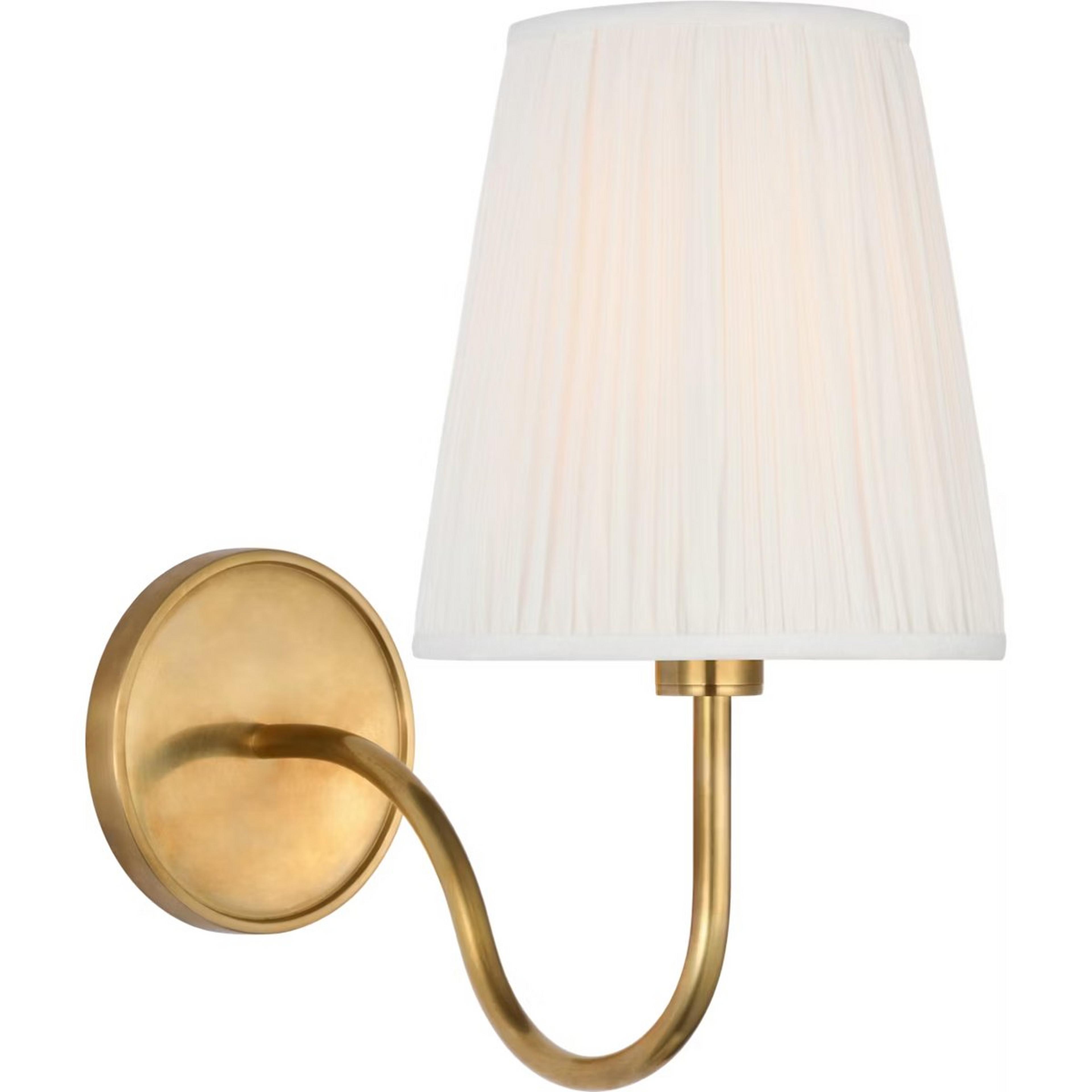 A Briarwood Rechargeable LED Cordless Sconce - Pleated with Antique Brass color