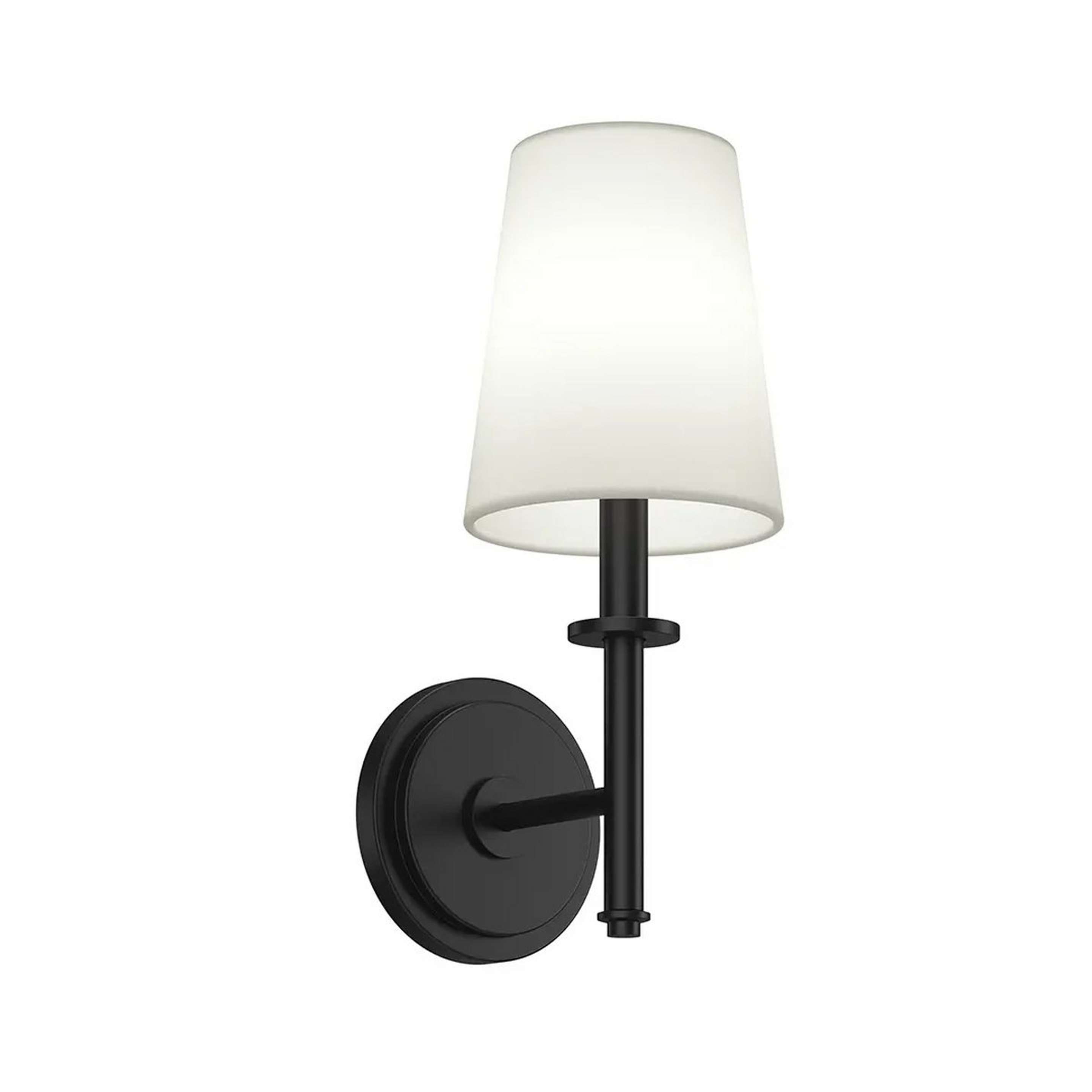 A Keswick Sconce with Black / Linen color