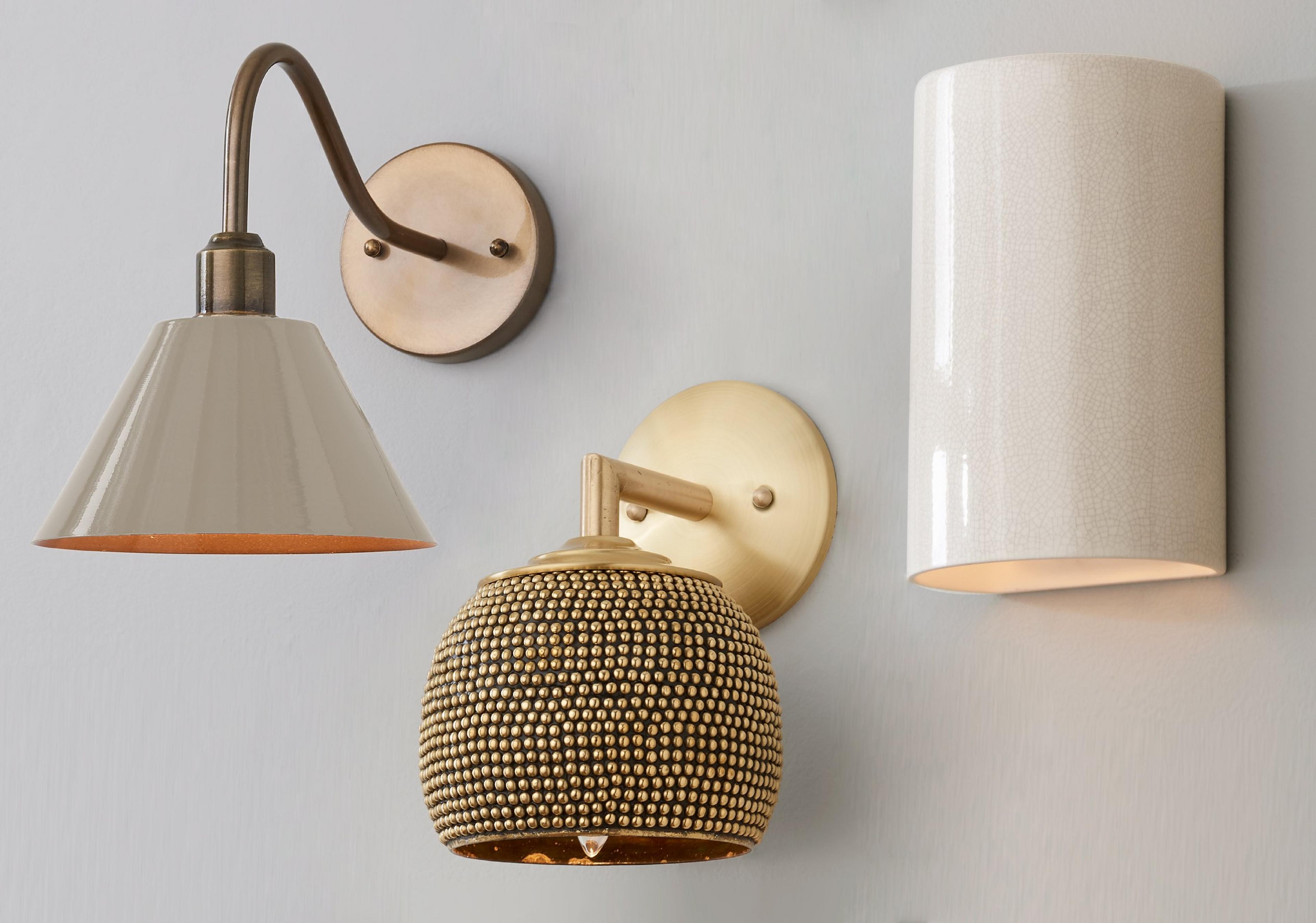 Collection of sconce on a gray wall