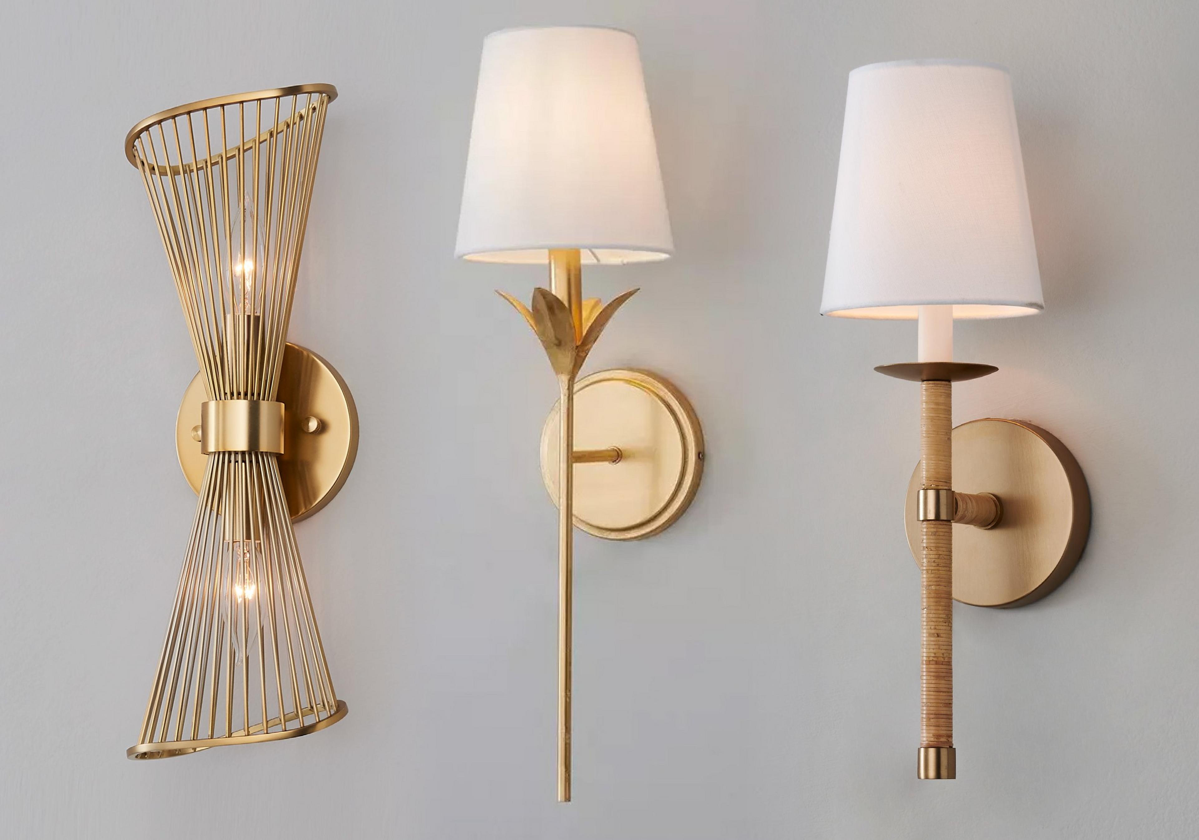 Collection of sconce on a gray wall