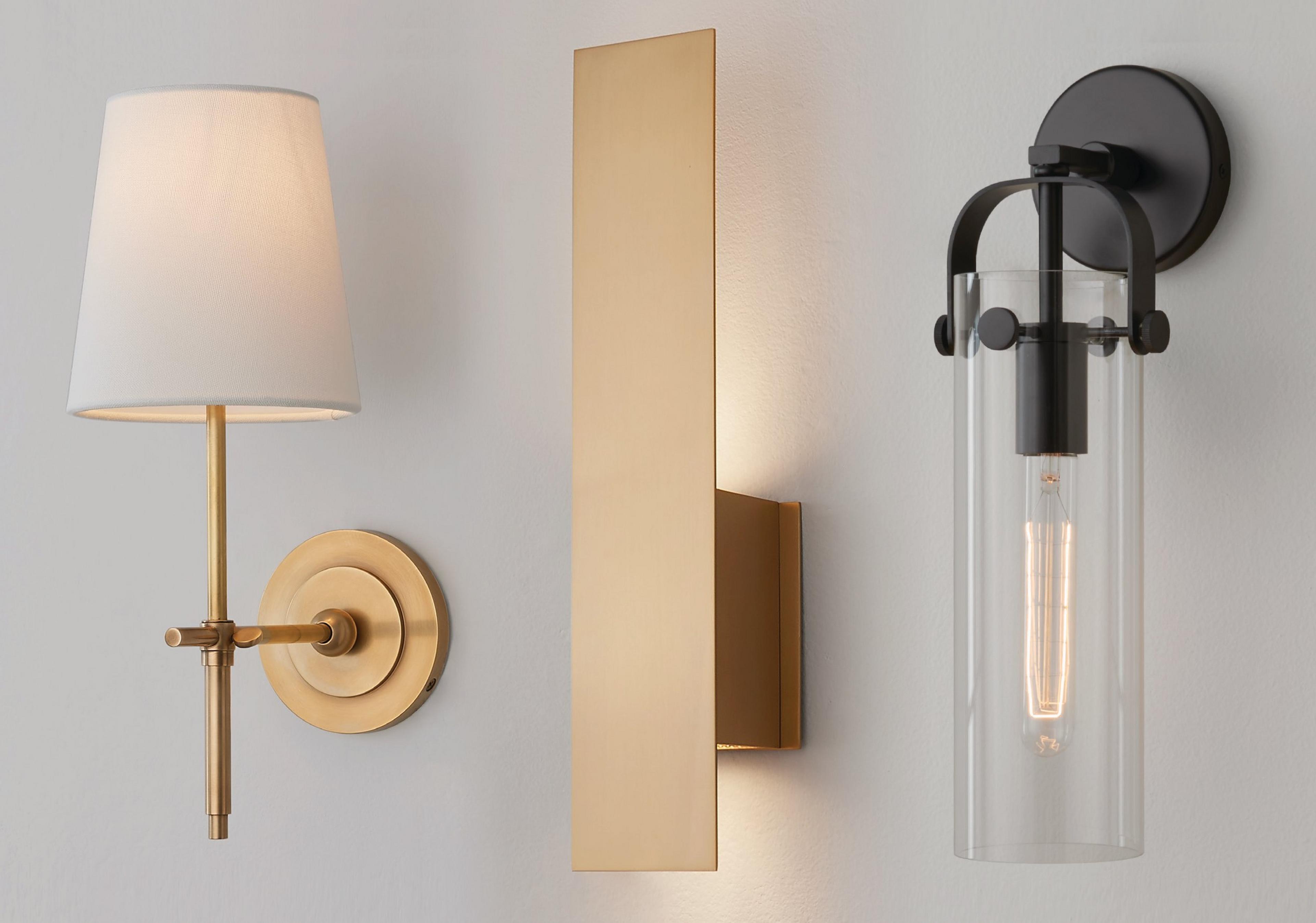 Collection of sconce on a gray wall