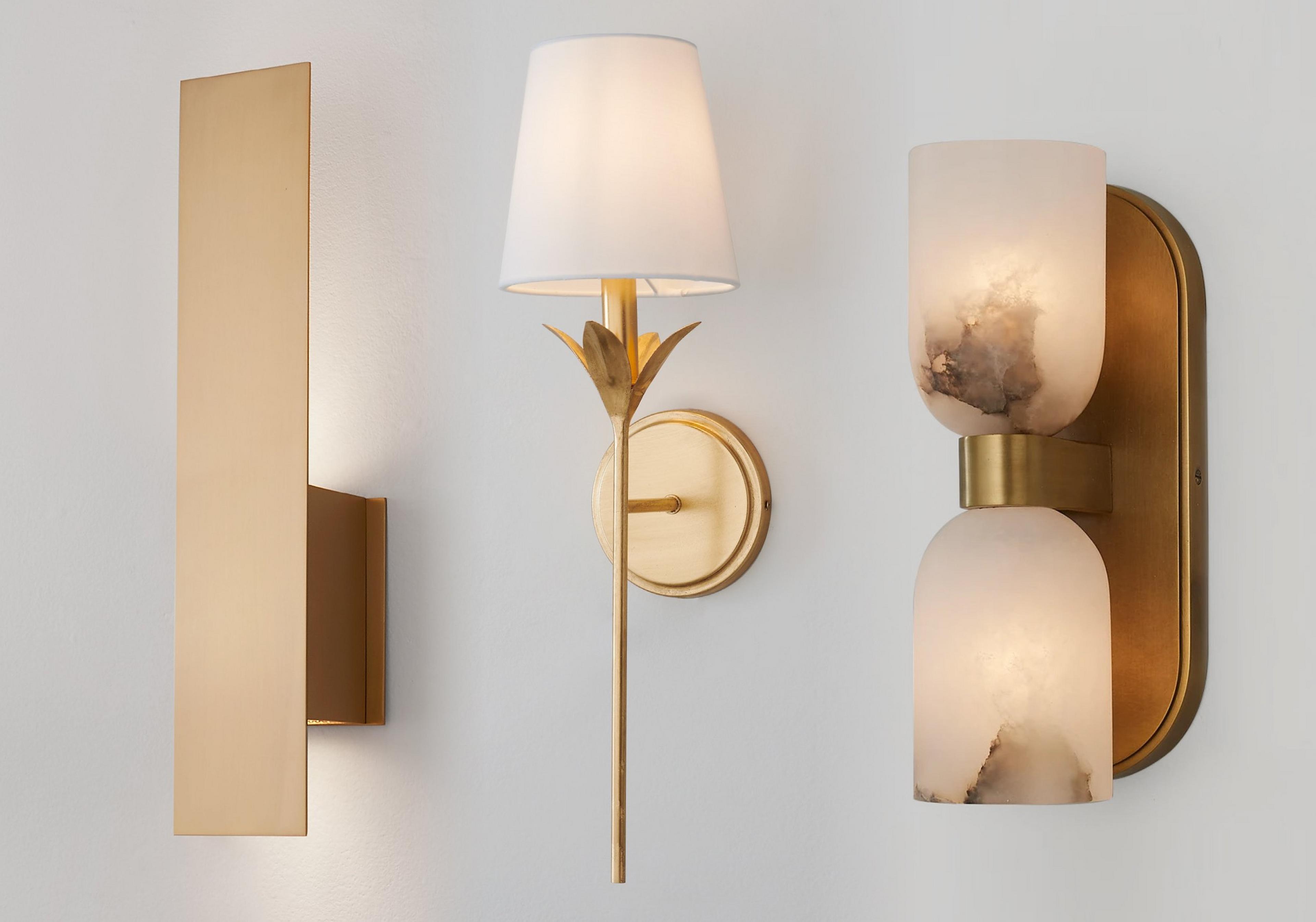 Collection of sconce on a gray wall