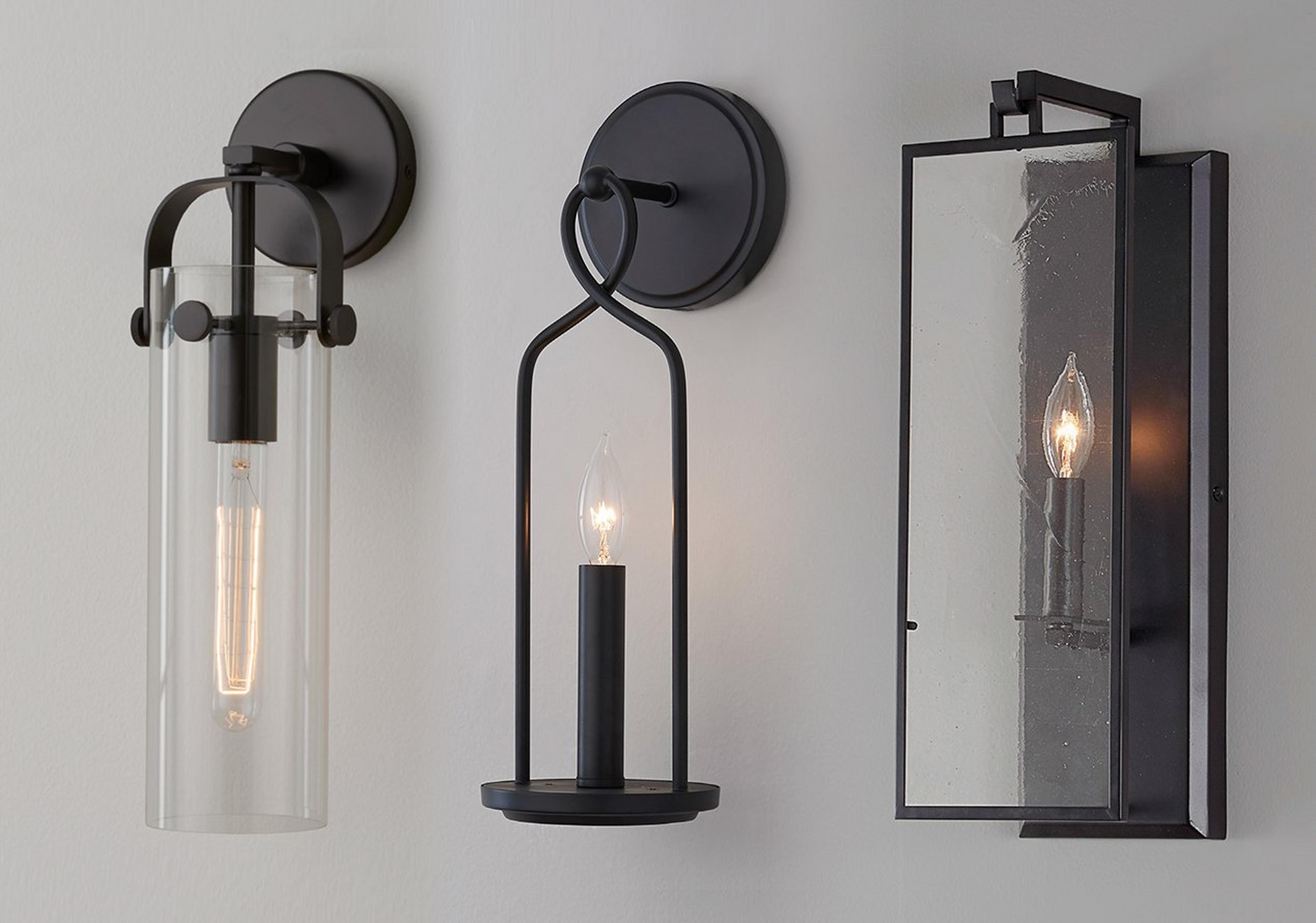 Fluted Cylinder Glass Sconce, Wave Cylinder Sconce, and Cadence Sconce