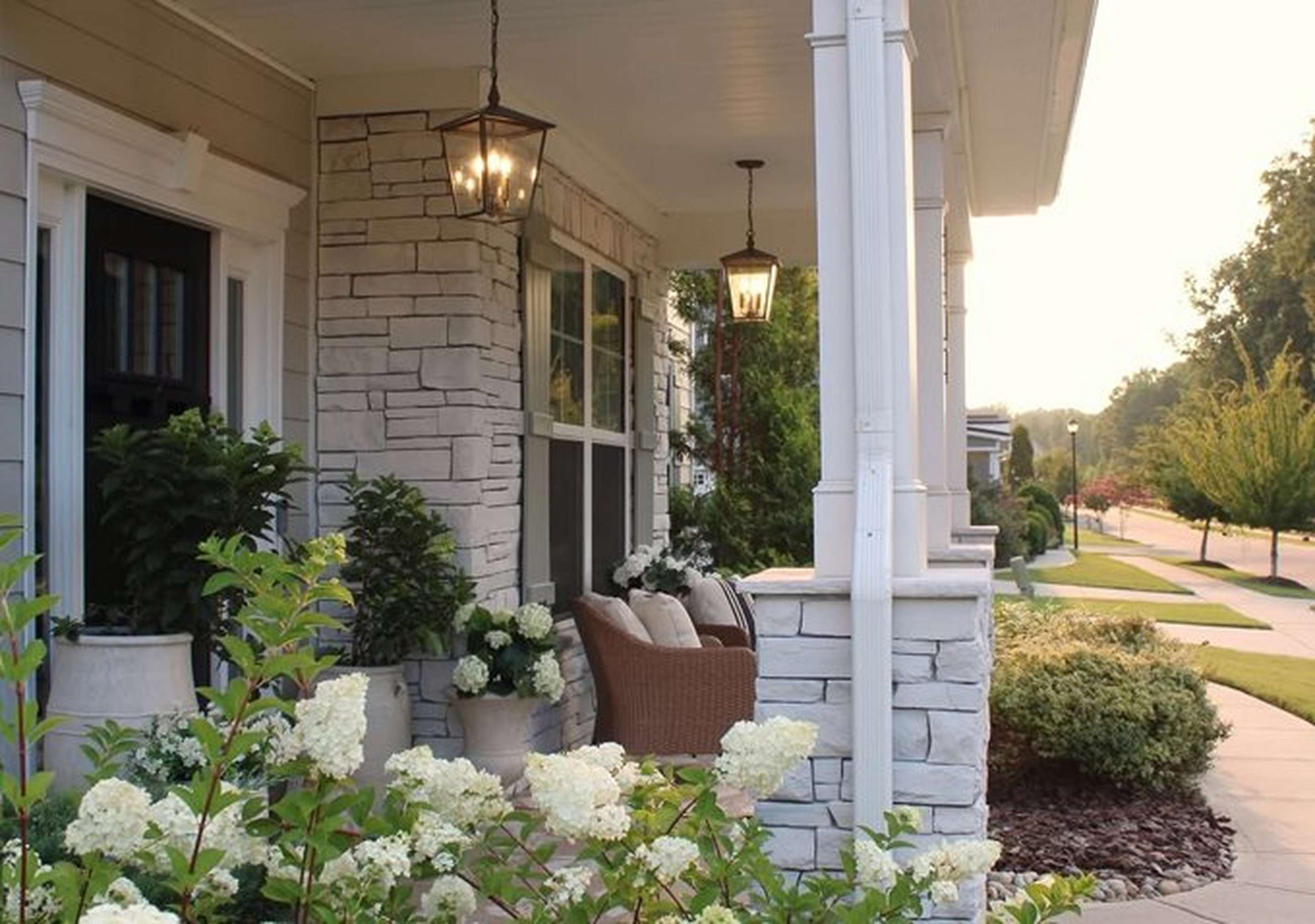 Front porch with Caroline Lanterns