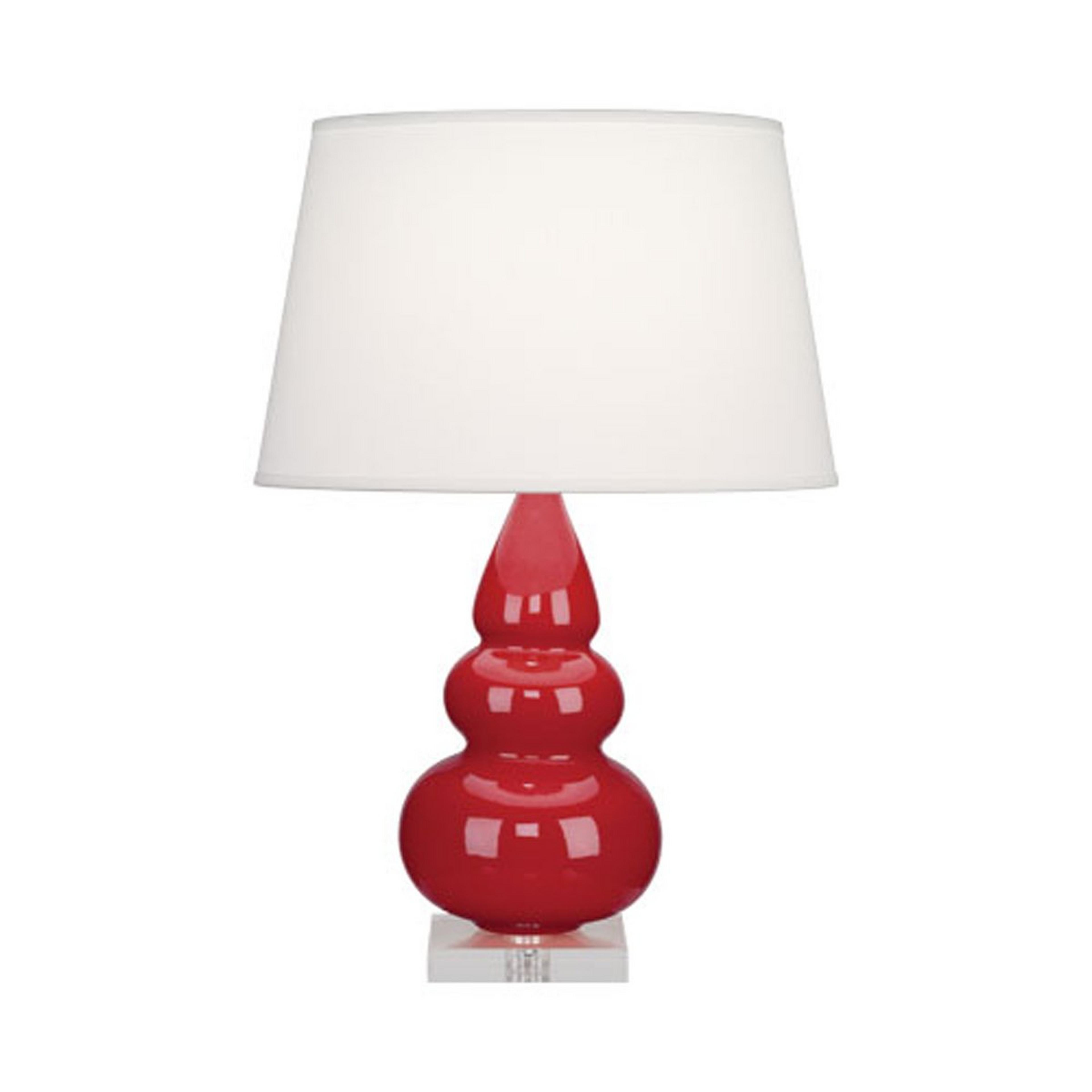 A Sassy Ceramic Table Lamp - Lucite Base with Ruby Red color