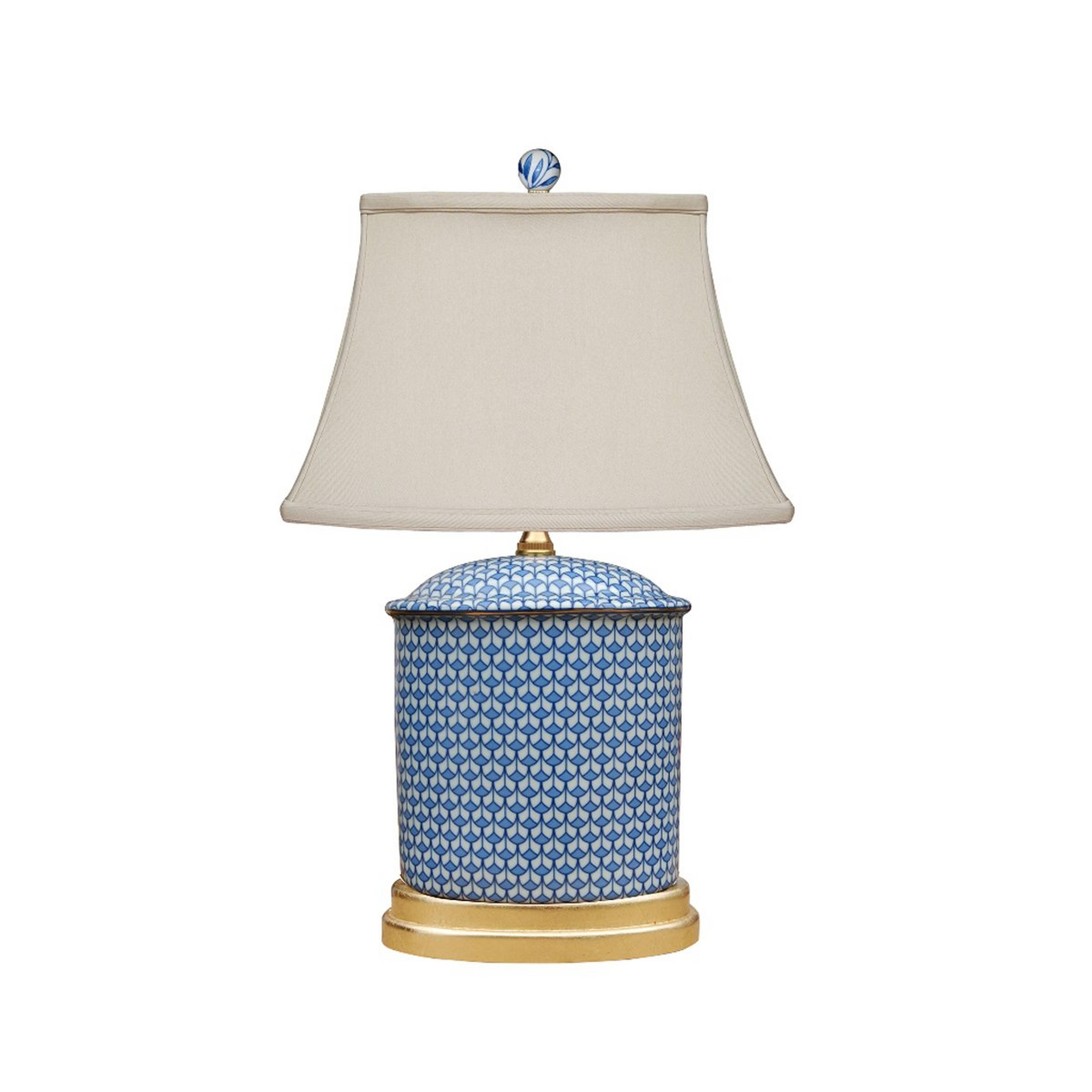 A Aerwyna Table Lamp - Small - Blue with Blue/ White color