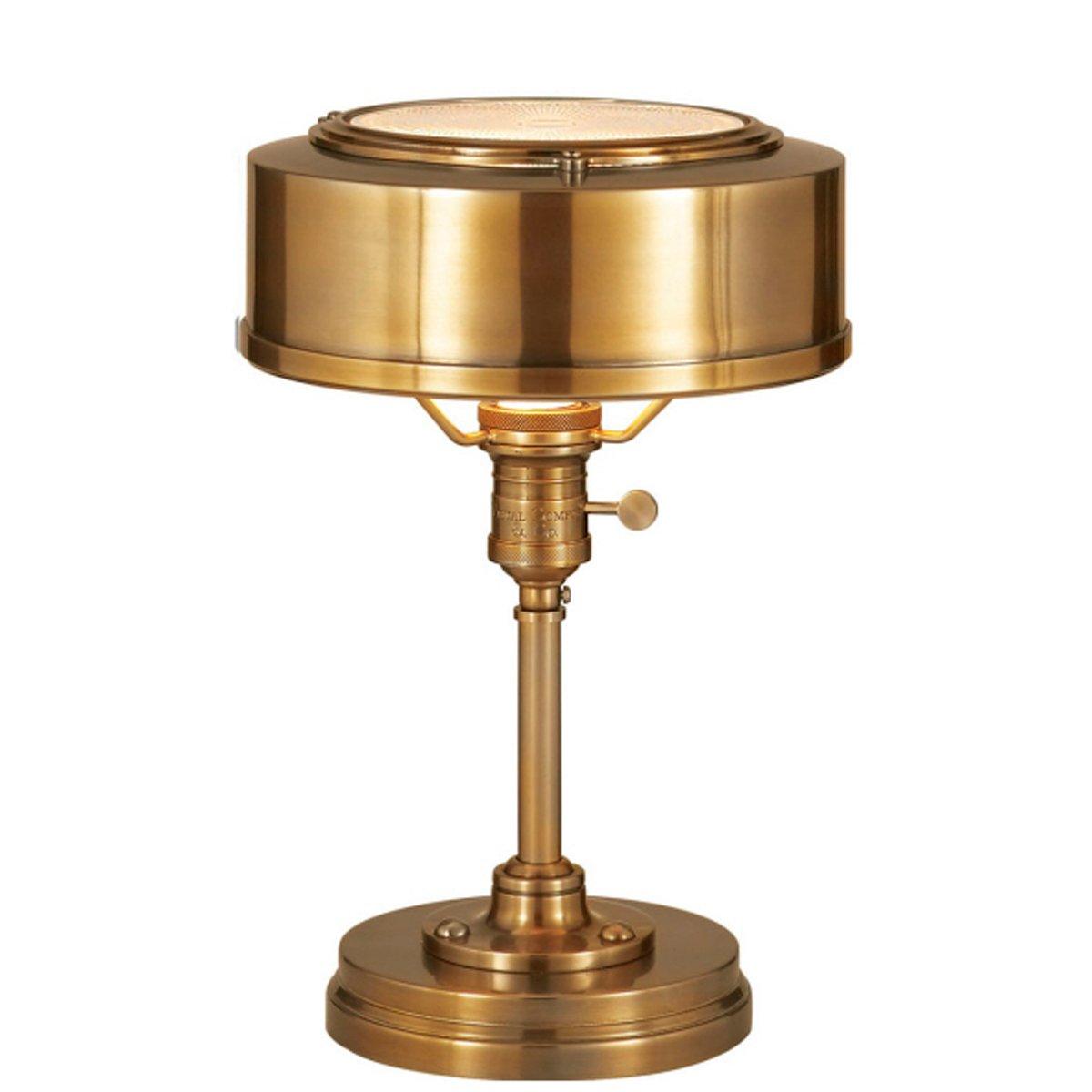 Vintage Pharmacy Task Lamp 13 H x 8.5 W x 8.5 D Antiqued Brass Metal Table Lamps Industrial Shades of Light