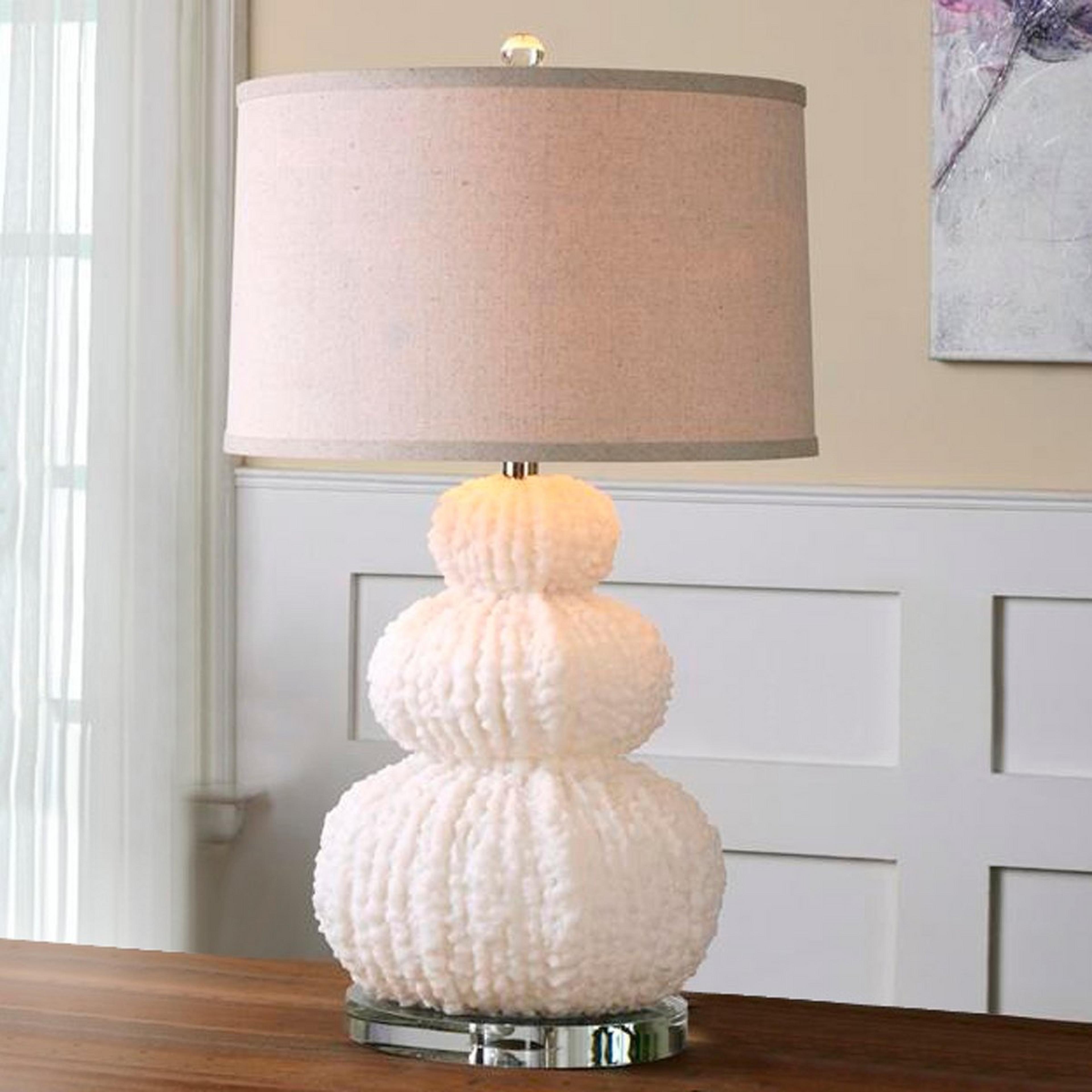 A Echinoidea Table Lamp with White color