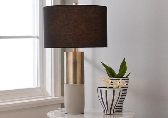 Small Brass and Crystal Lamp with Cream Pleated Shade – Creative