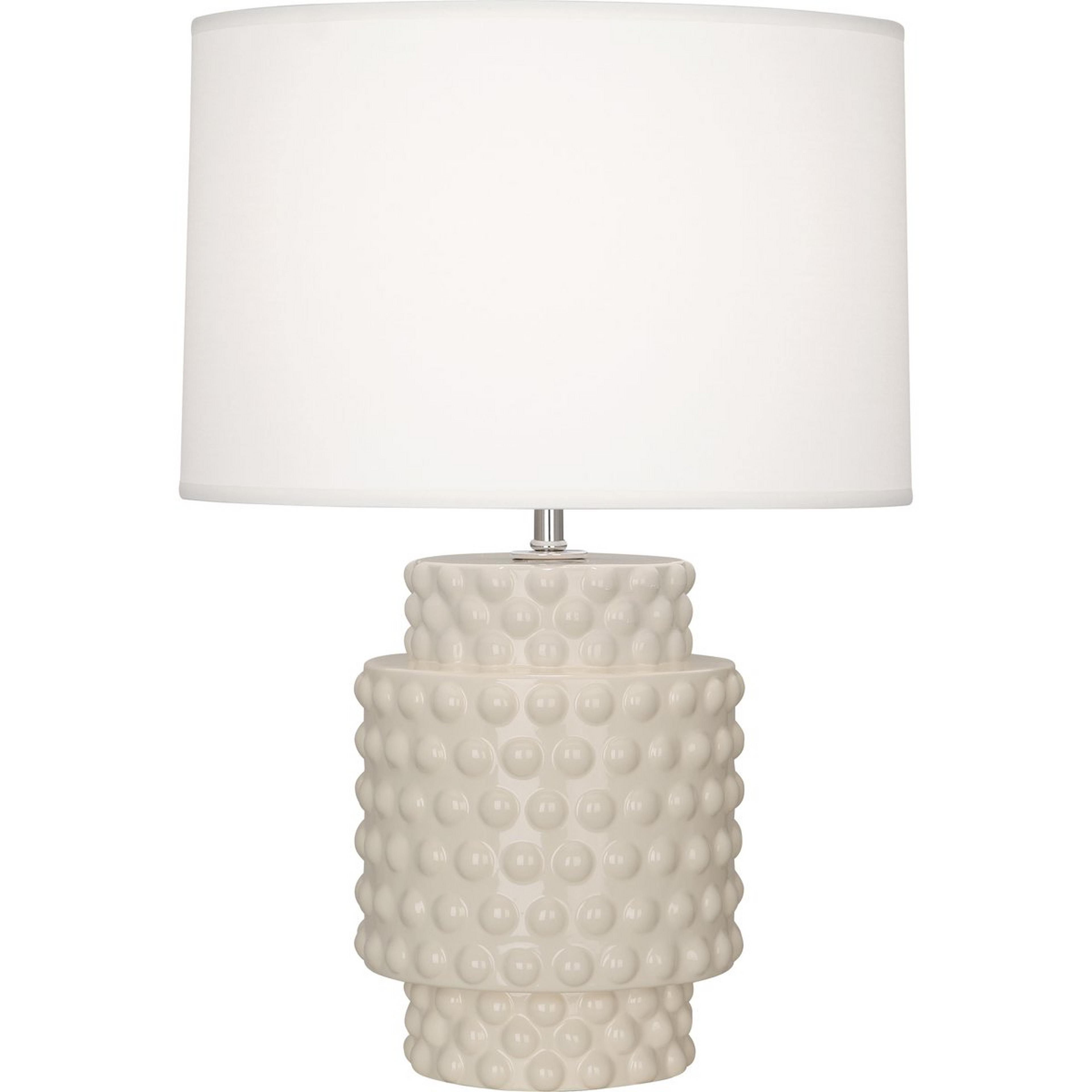 A Ceramic Pop Table Lamp - Small with Bone / White color
