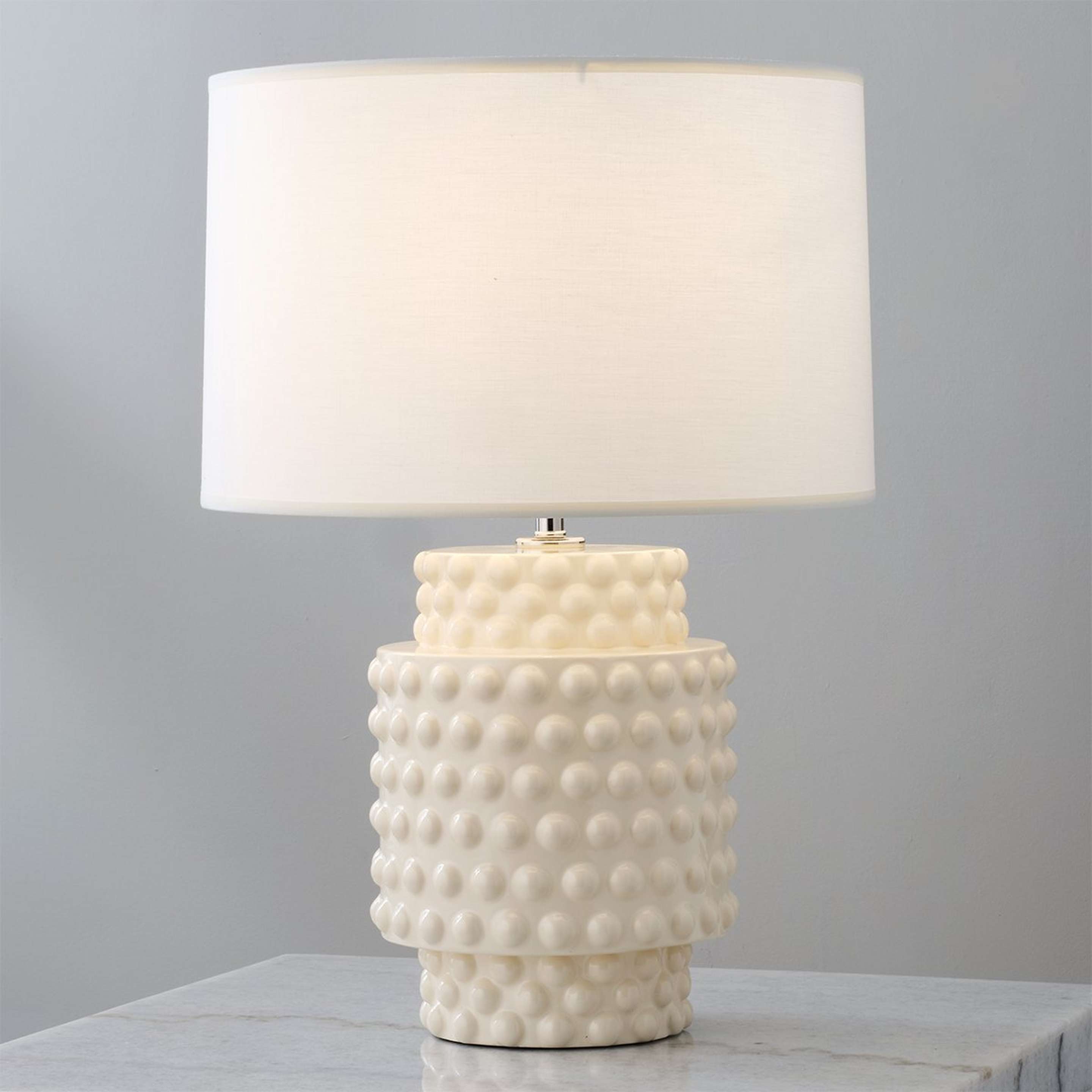 A Ceramic Pop Table Lamp - Small with Bone / White color