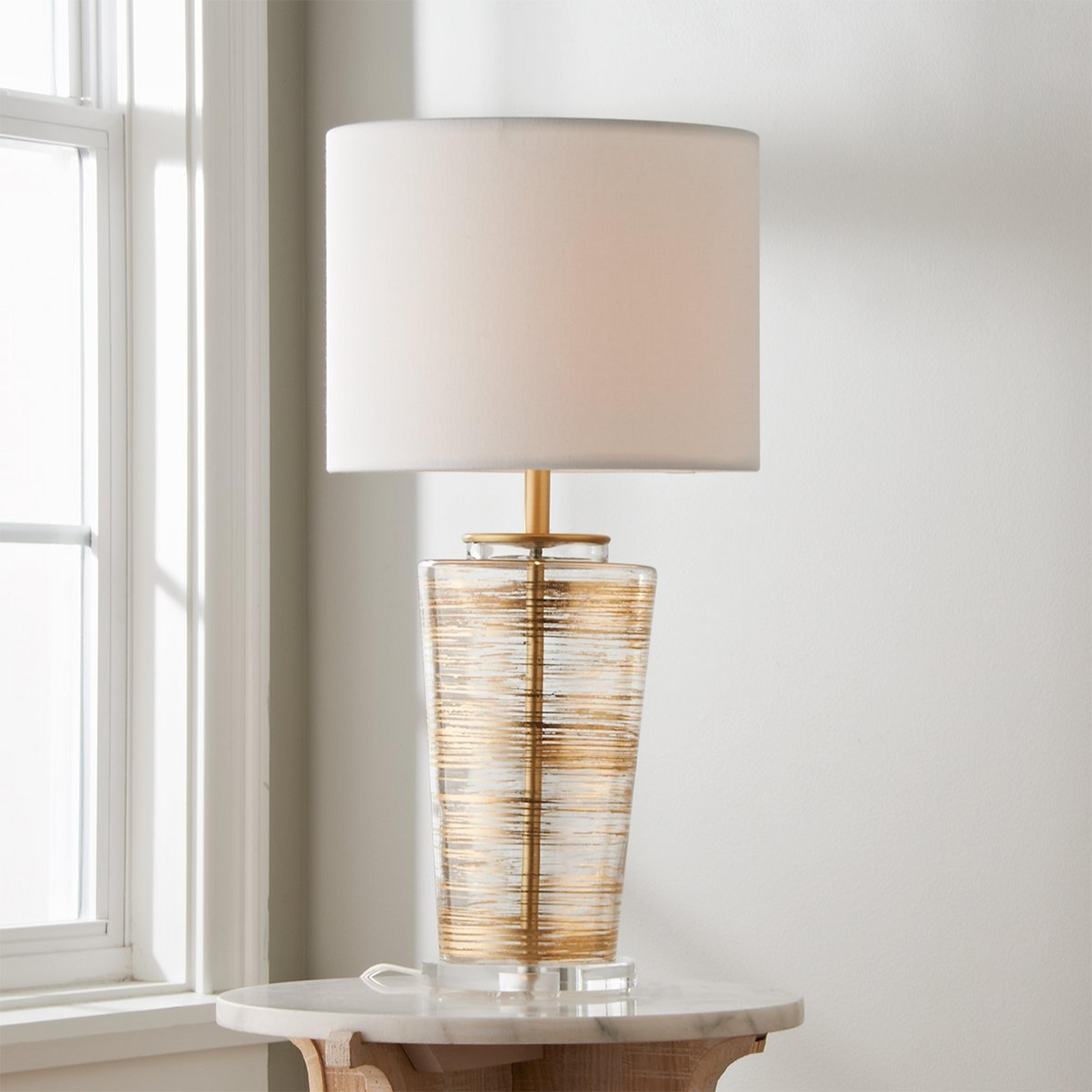 A Modern Midas Table Lamp with Gold / Clear color