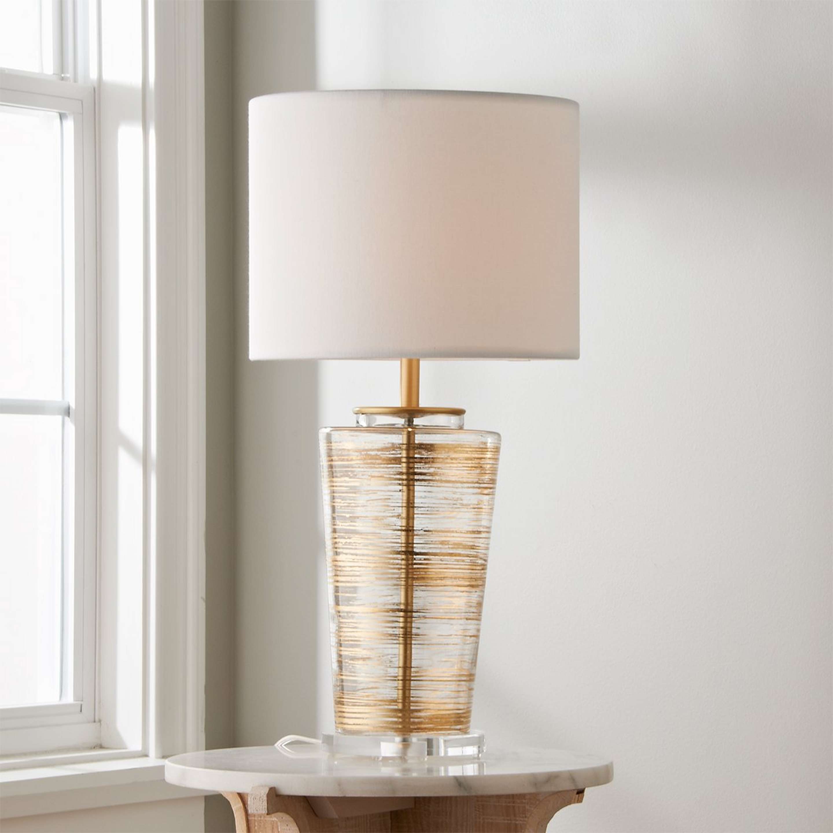 A Modern Midas Table Lamp with Gold / Clear color