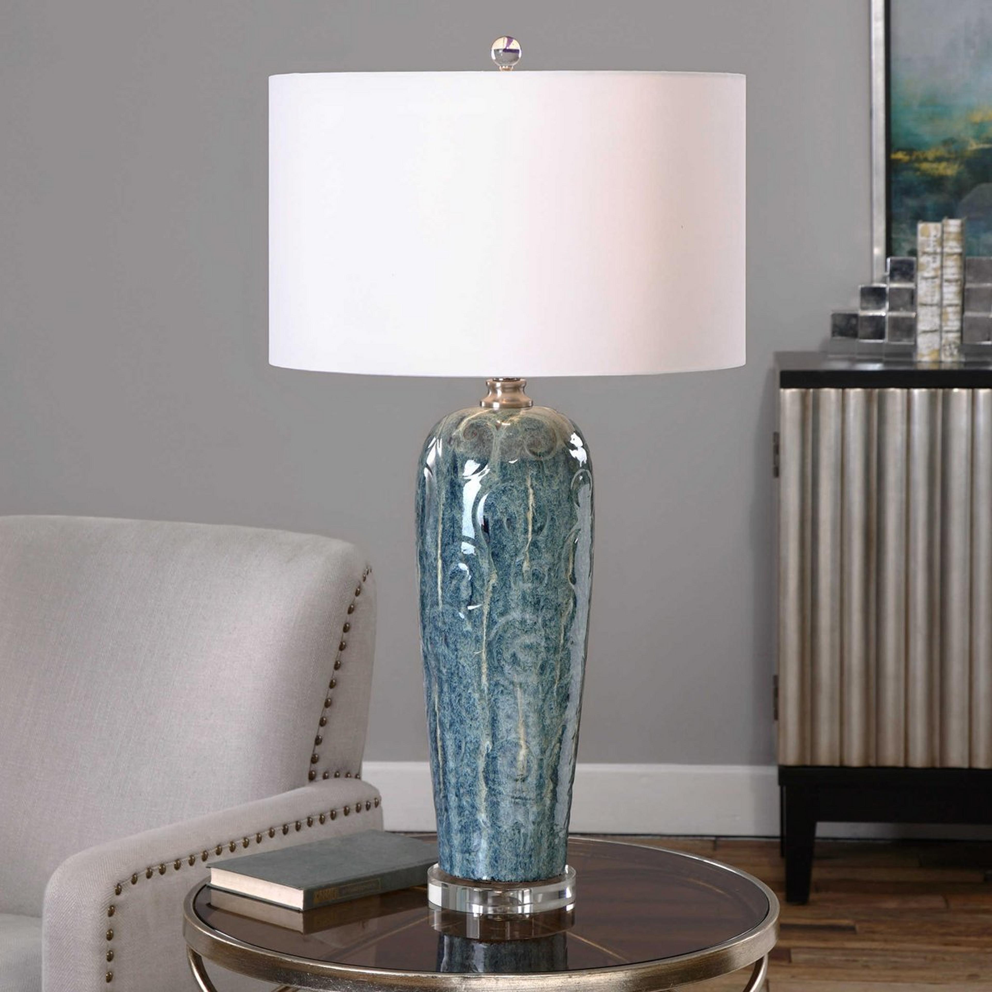 River Stone Swirl Table Lamp Shades of Light