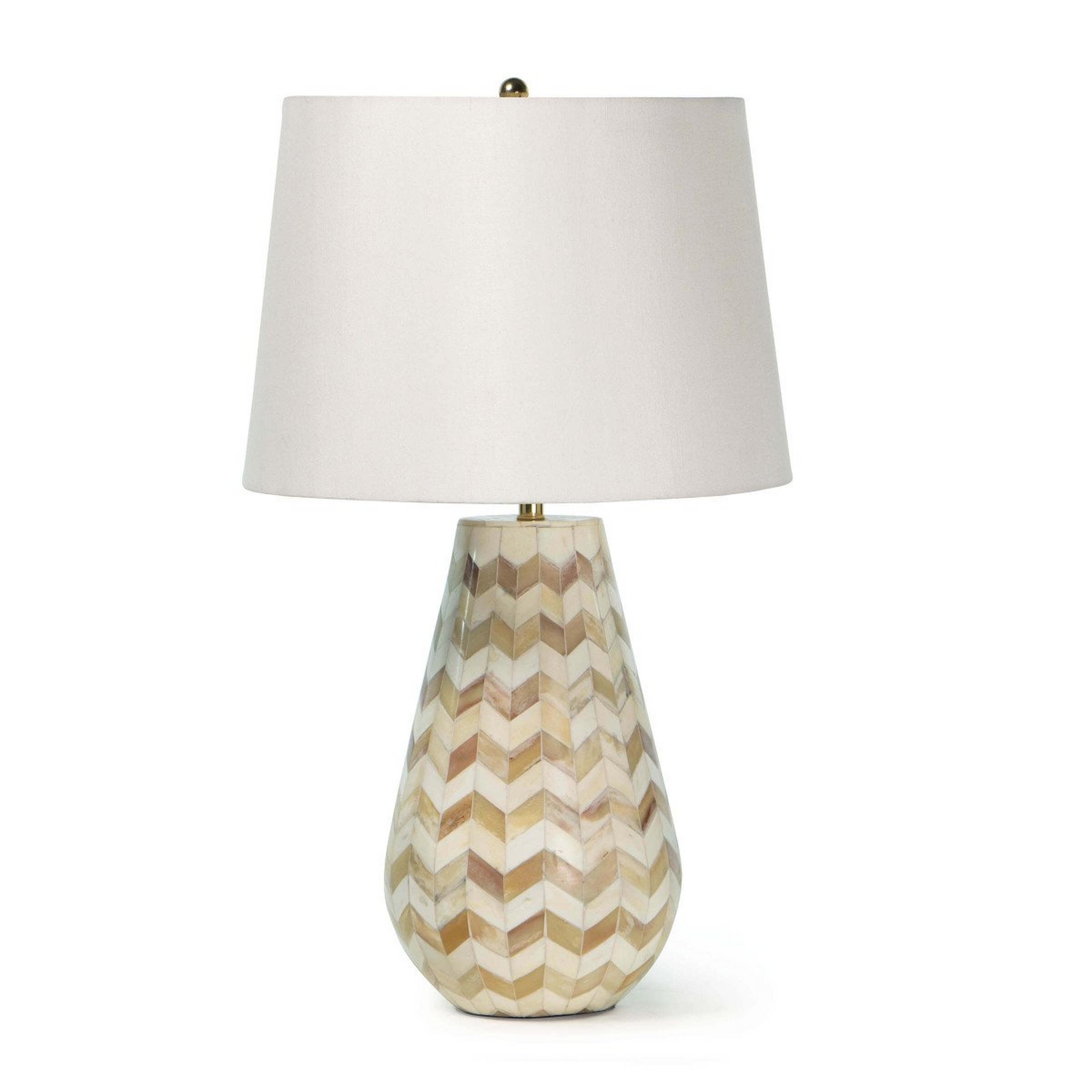 A Inlaid Chevron Table Lamp with Natural Bone color