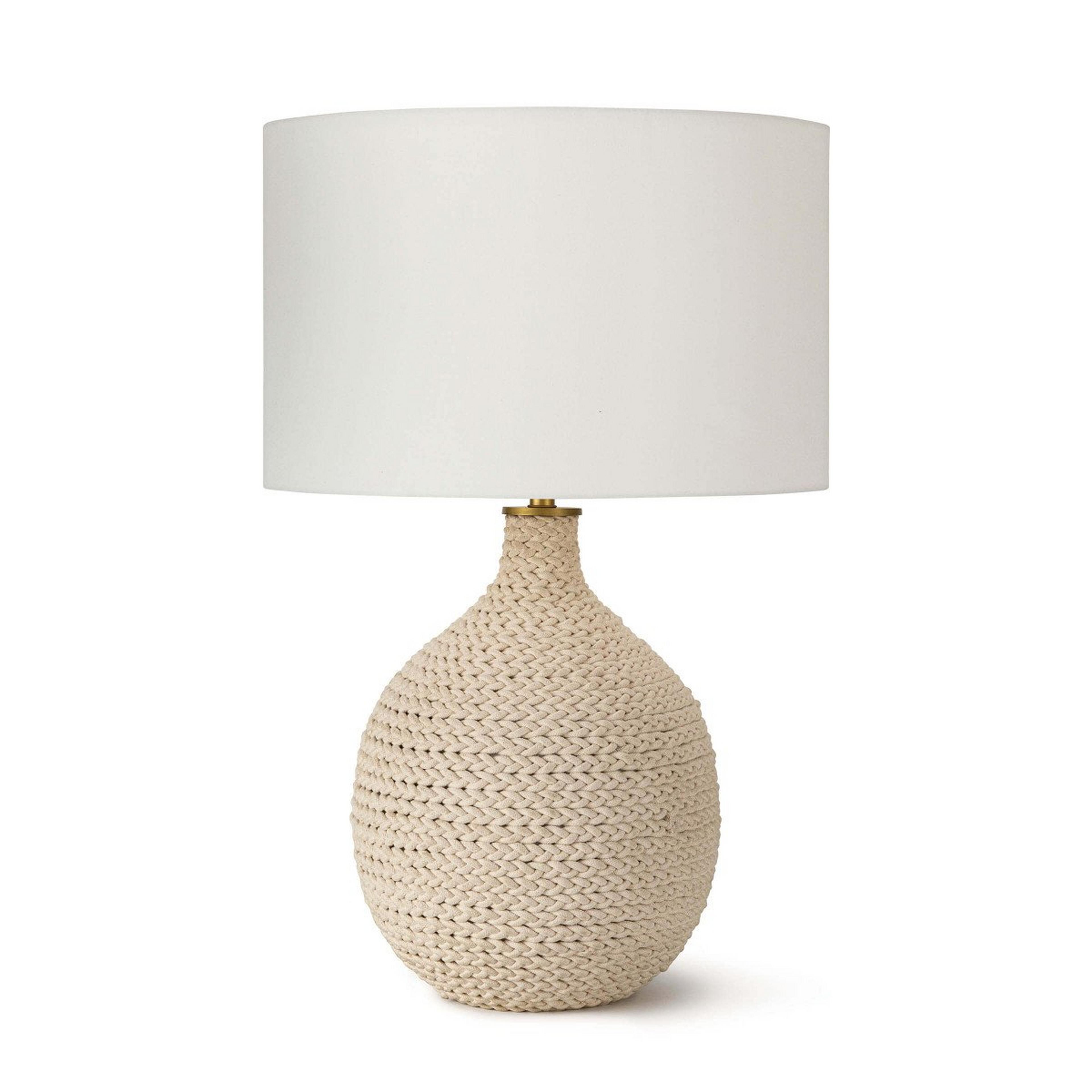 A Rope Braid Table Lamp with Natural Rope color
