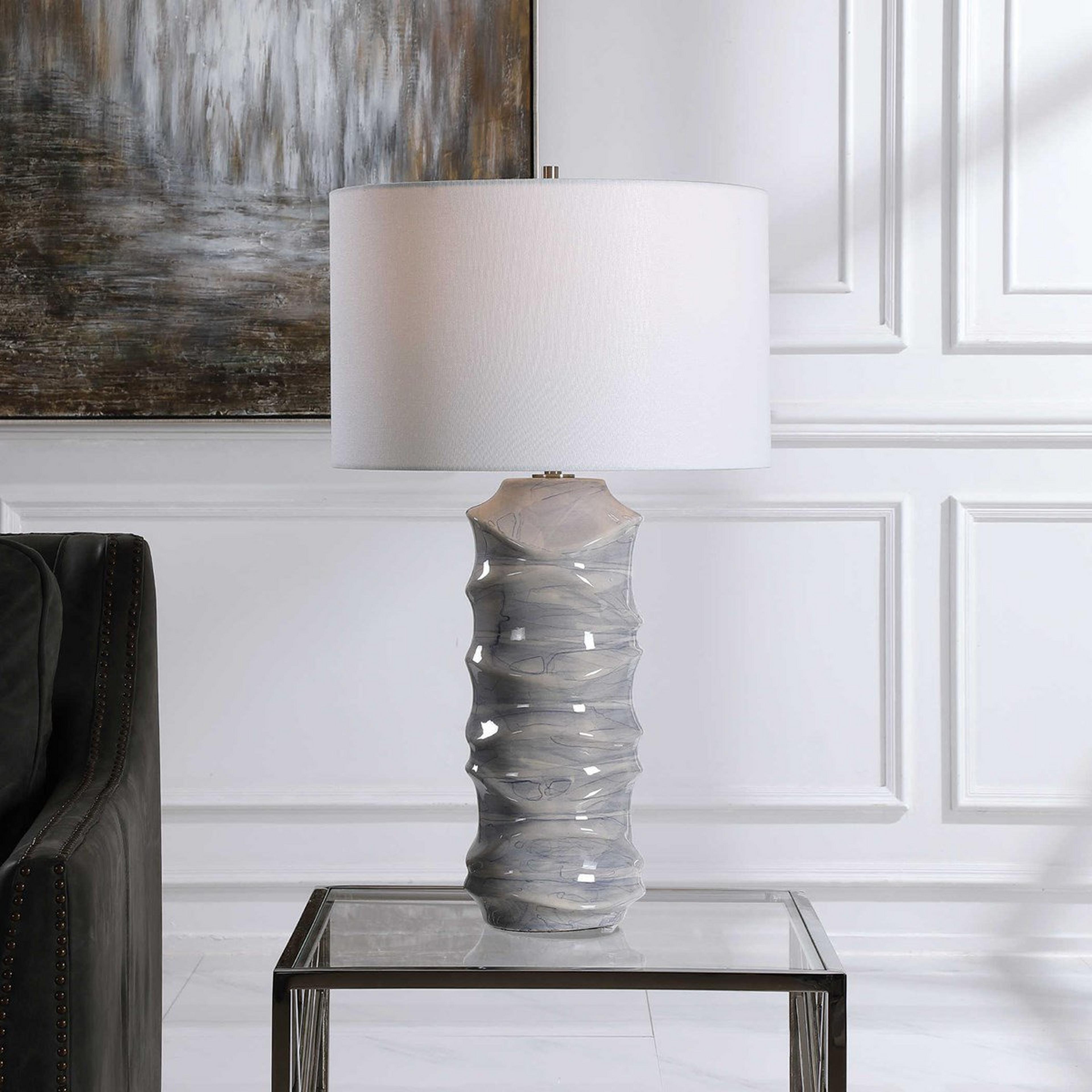 A Ceramic Wave Table Lamp with undefined color