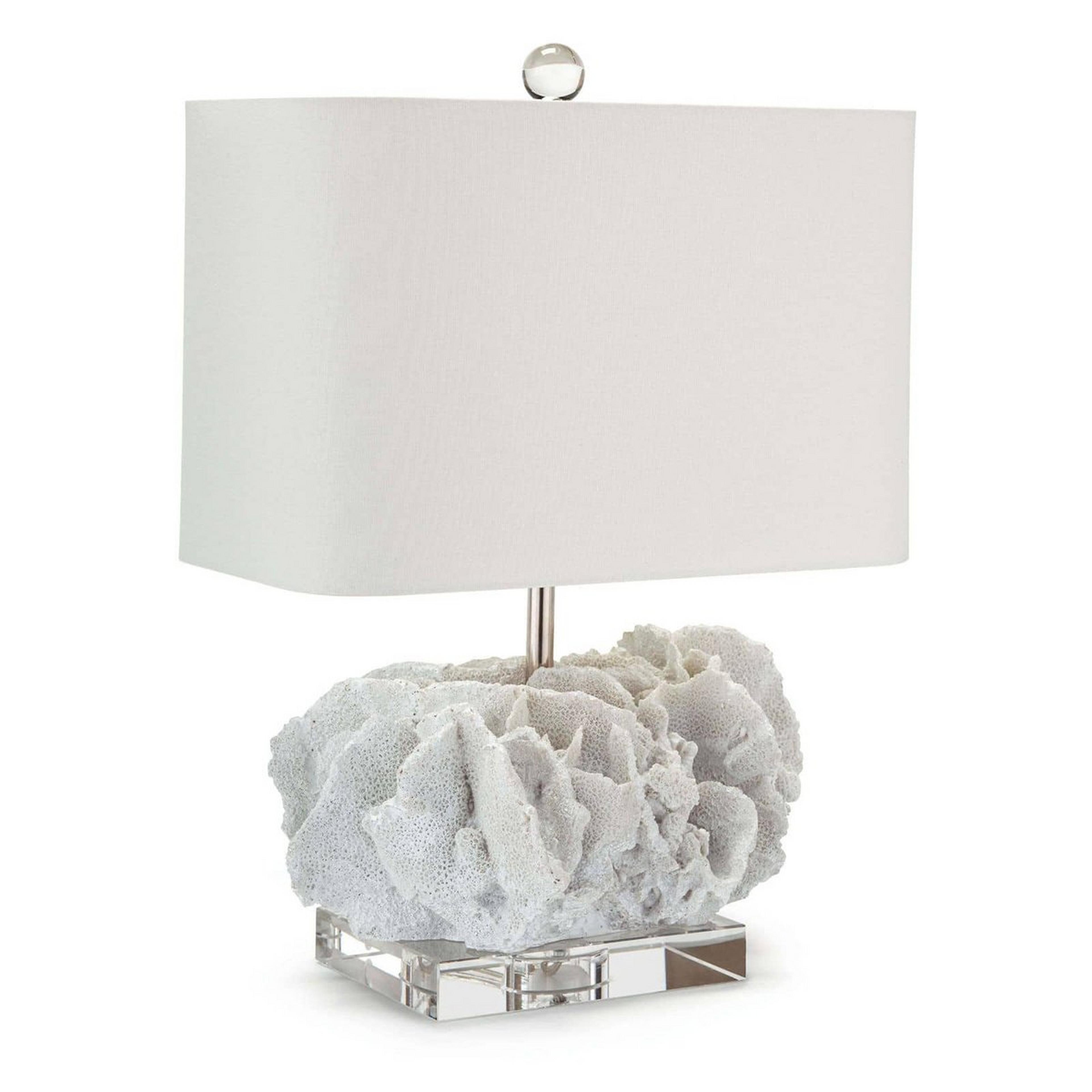 A Coastal Coral Table Lamp with White / Clear / Polished Nickel color