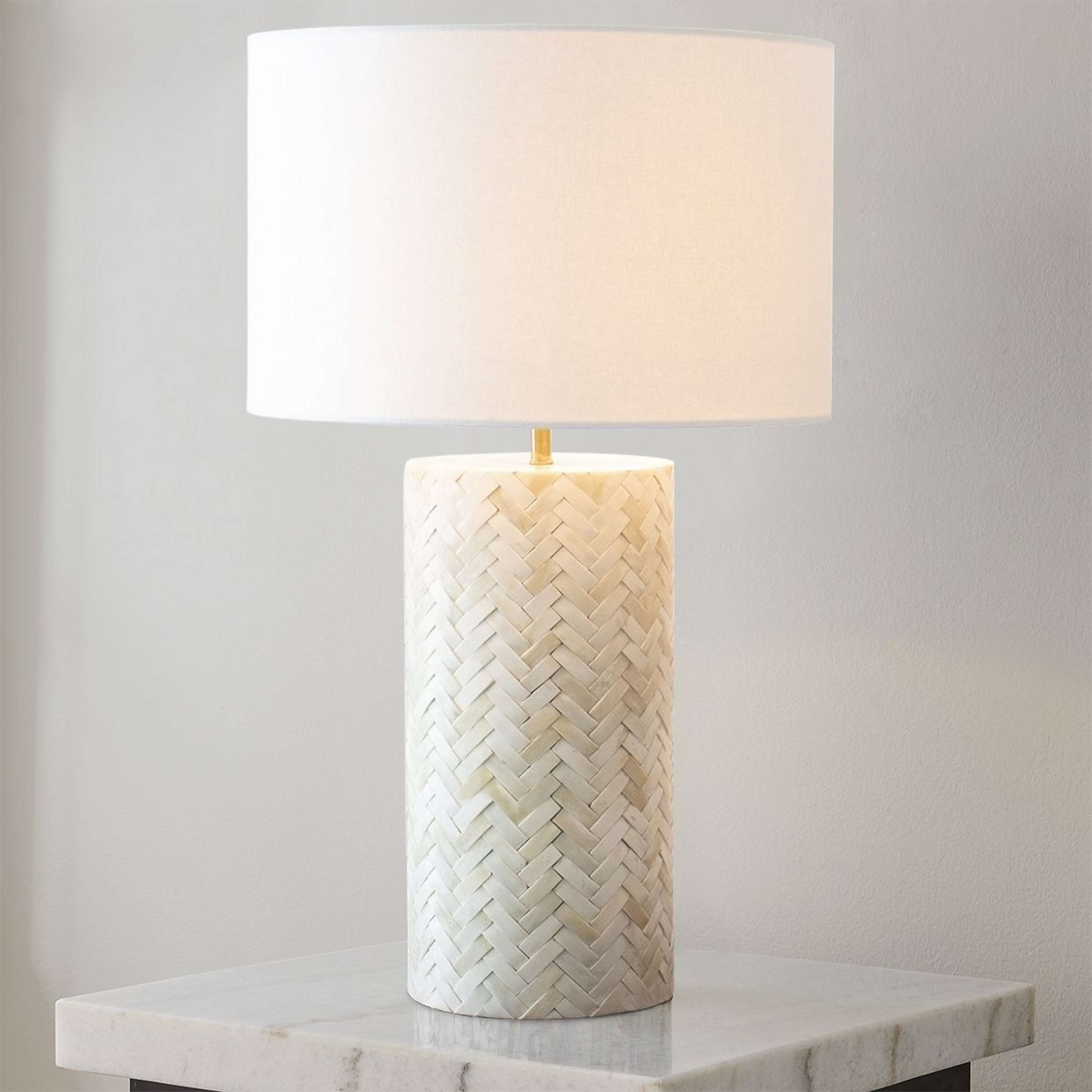 A Vida Herringbone Table Lamp with Natural Bone color
