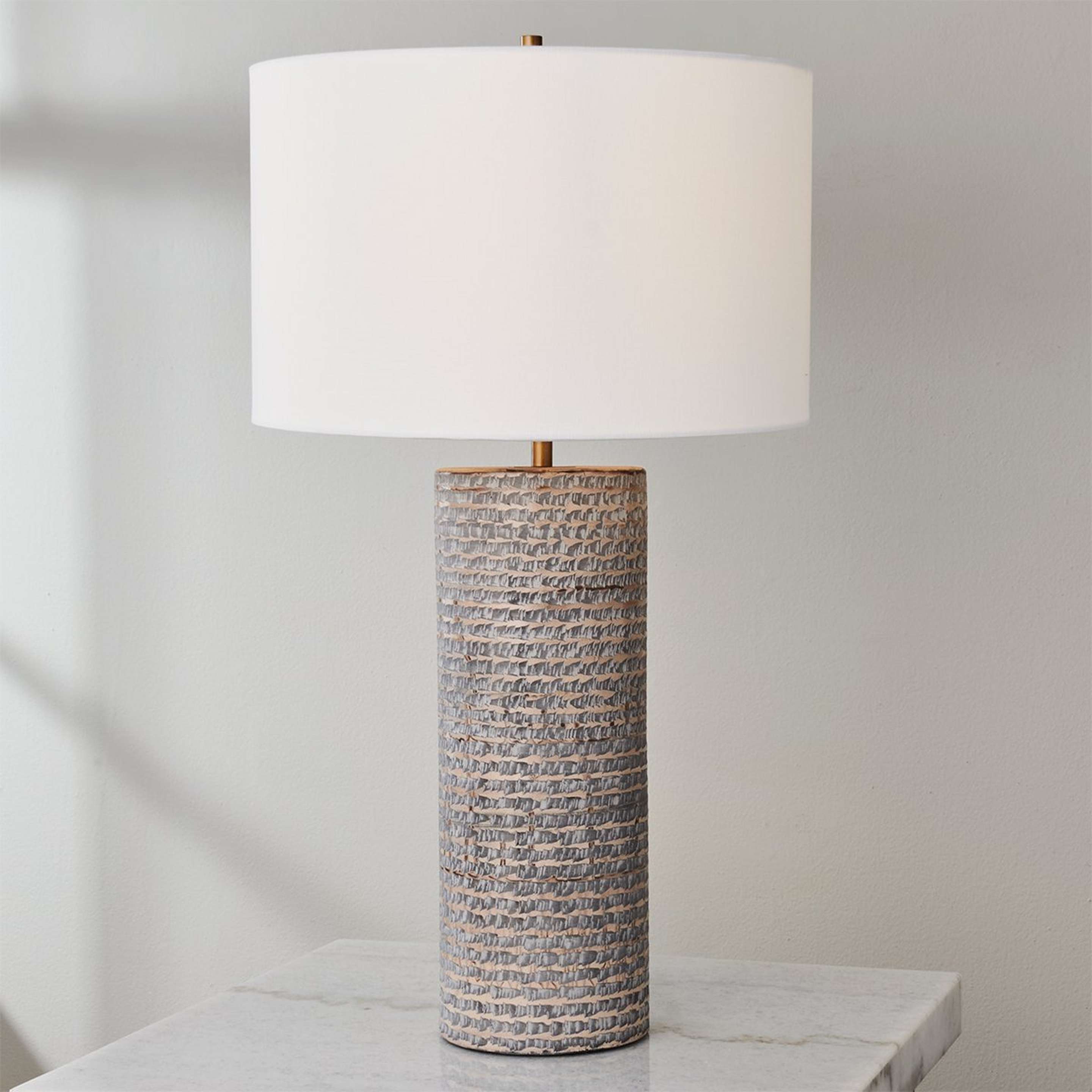 A Maverick Ceramic Table Lamp with Sepia / Gray color