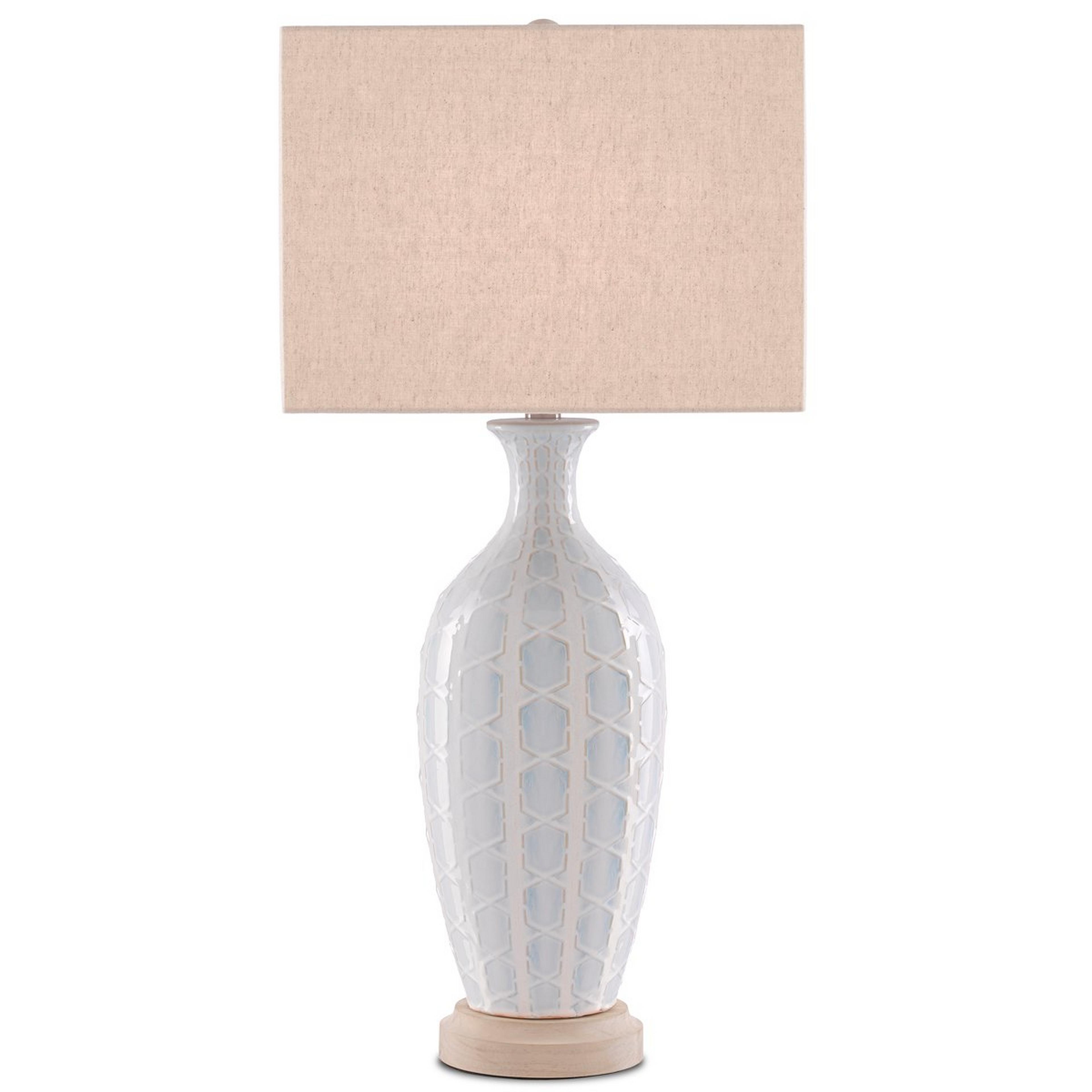 A Layla Table Lamp with Sky Blue / Cream color