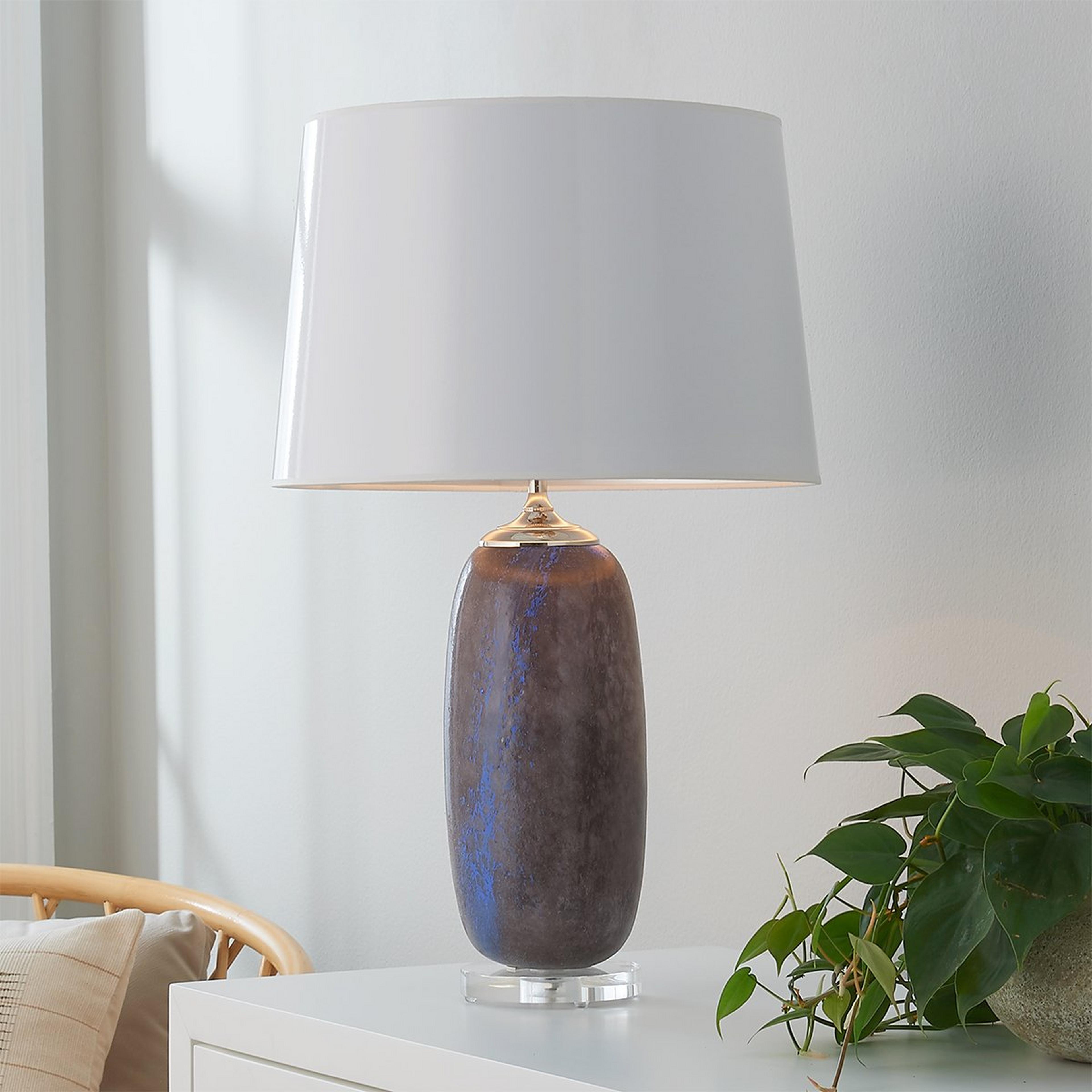 Graphite Art Glass Table Lamp