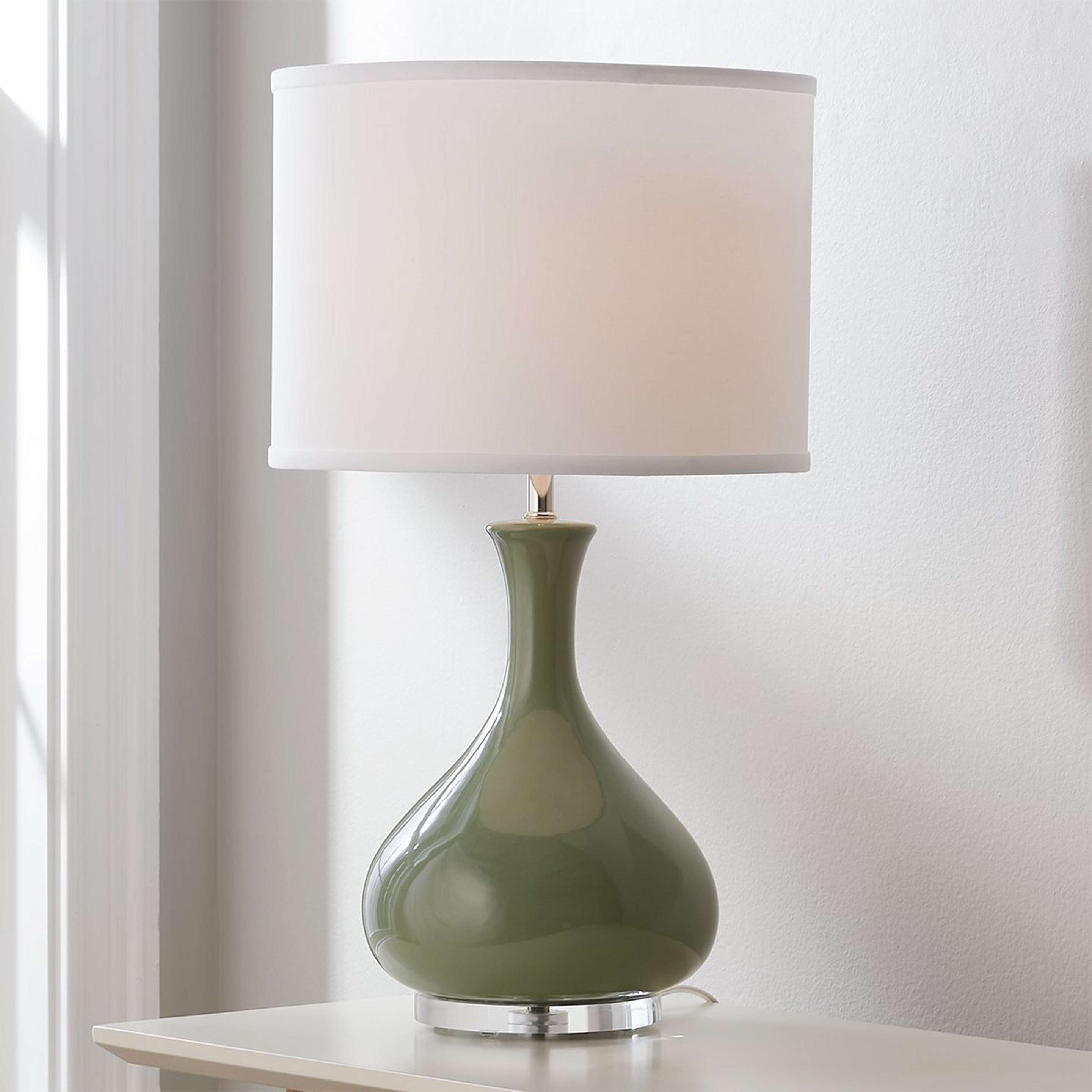 A Ceramic Droplet Table Lamp with Fern color