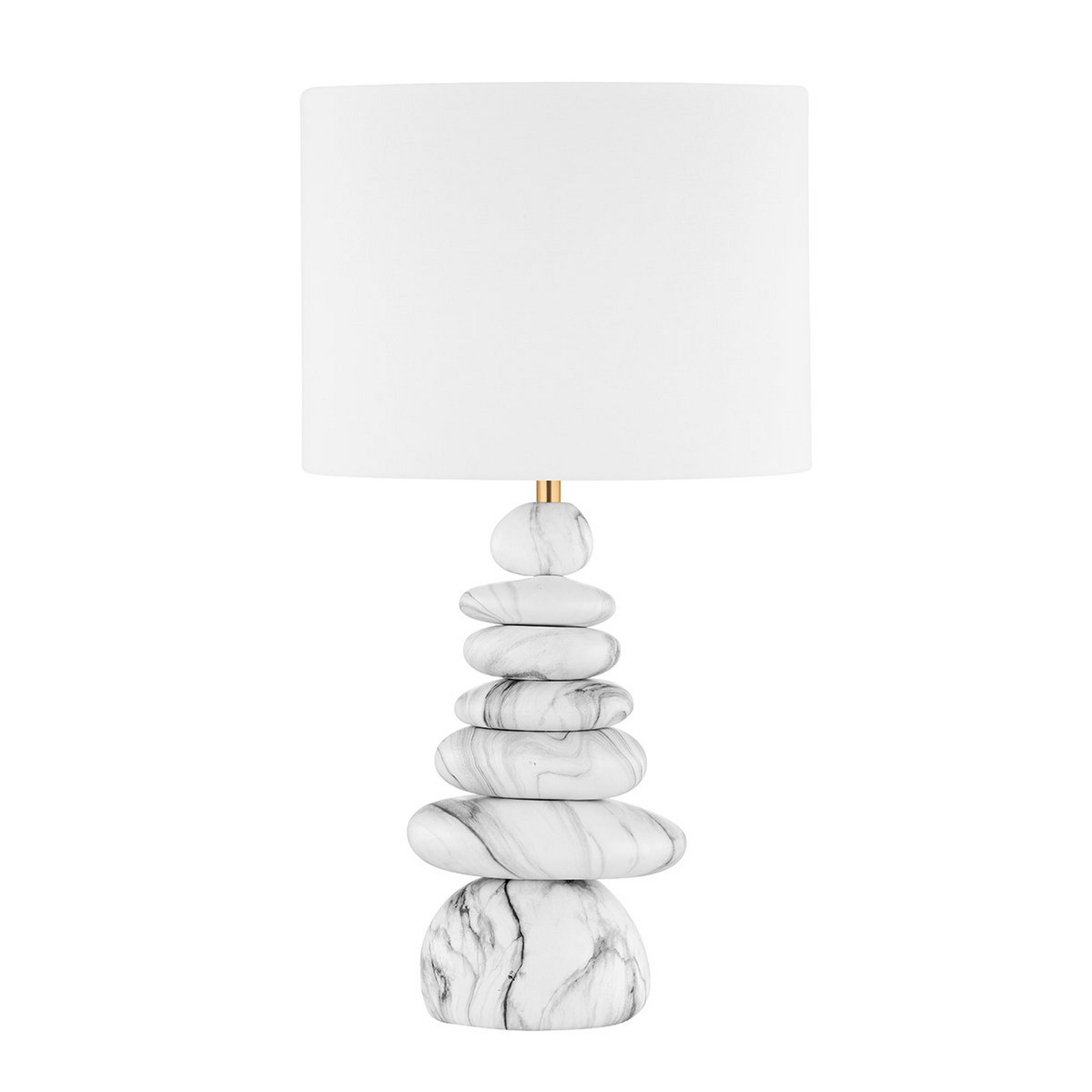 A Marble Mavi Table Lamp with Ceramic Marbled Gray color