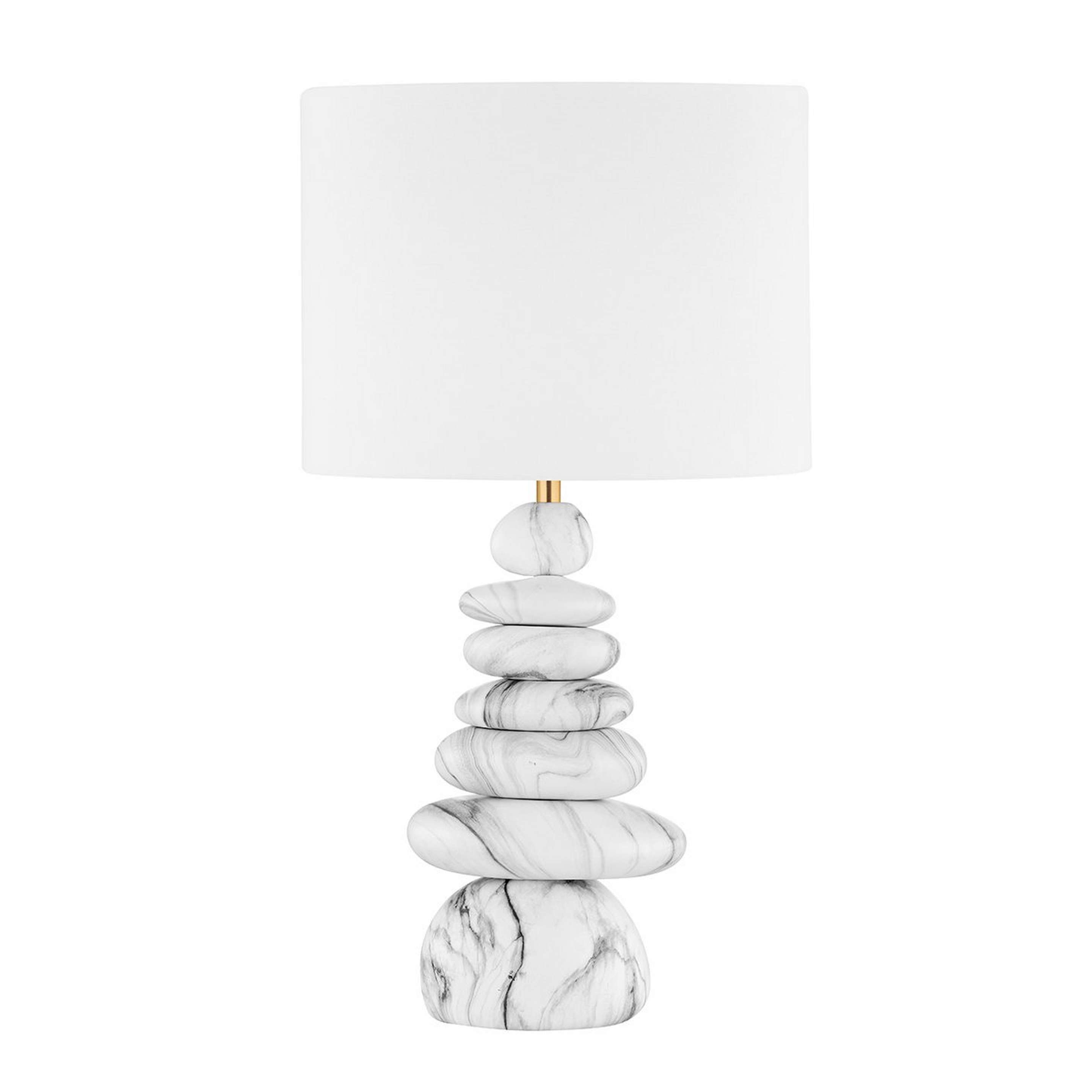 A Marble Mavi Table Lamp with Ceramic Marbled Gray color