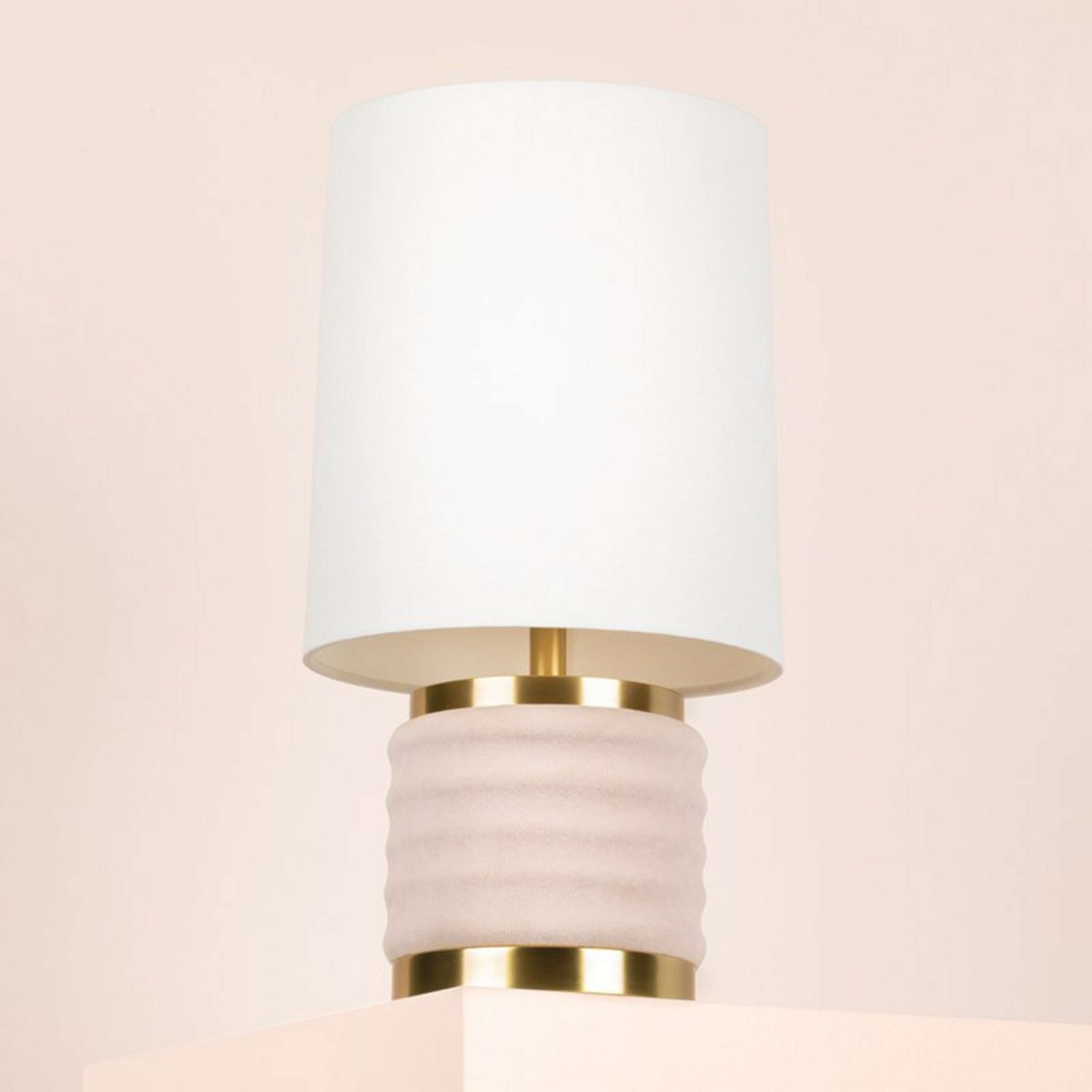 A Labrador Table Lamp with Aged Brass / Blush color