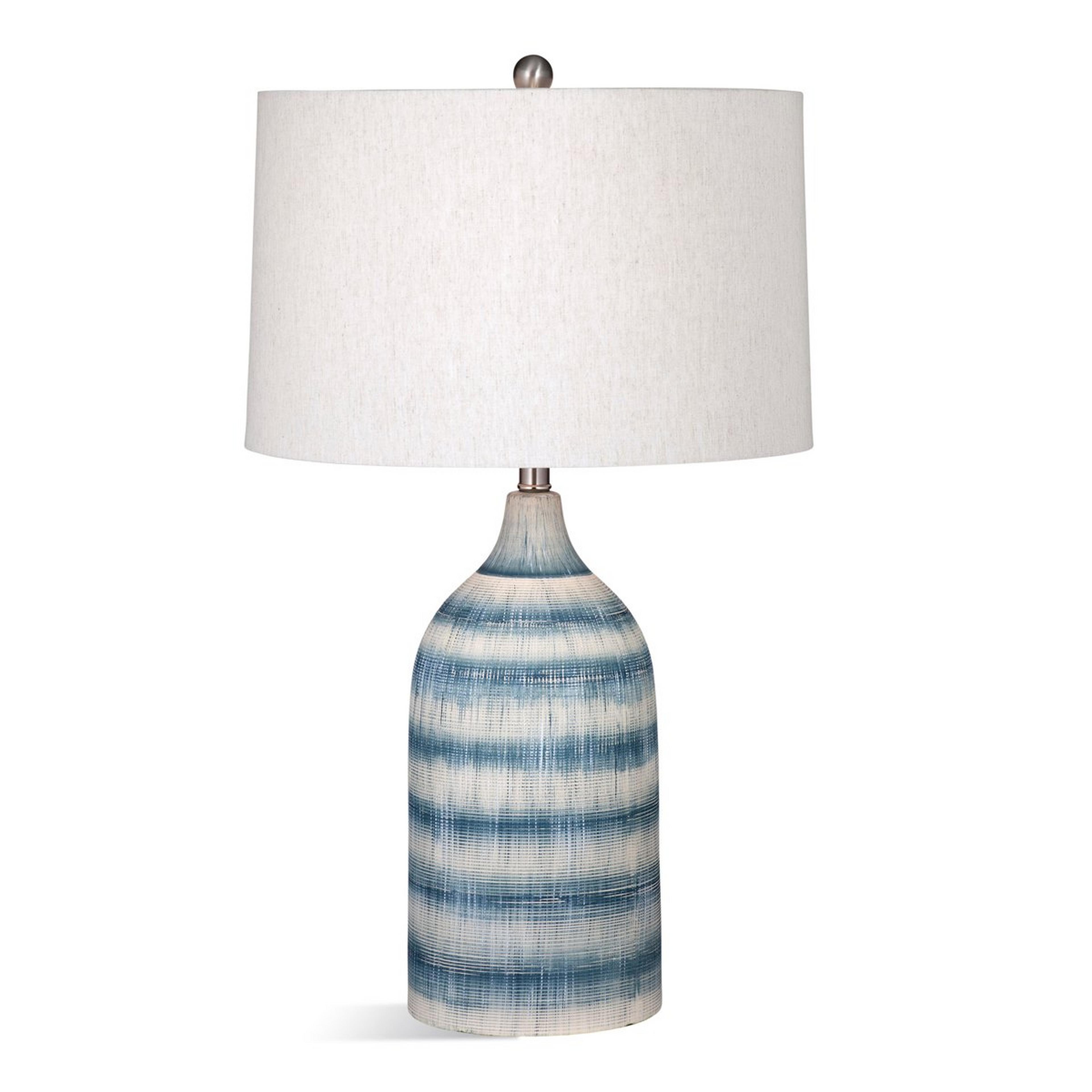 A Savina Table Lamp with Ombre Blue / Cream color