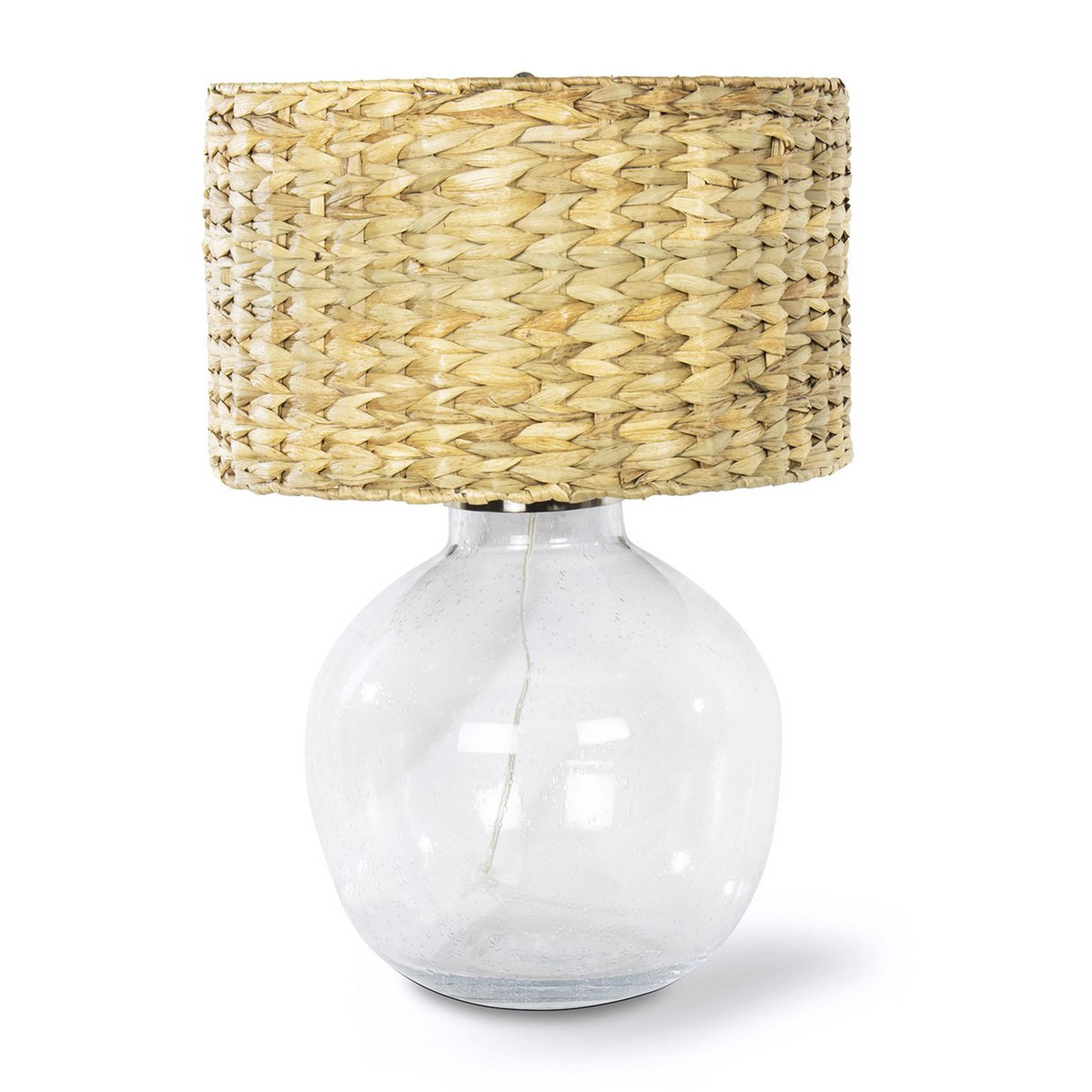 A Coastal Abott Table Lamp with Glass / Woven Rattan  color