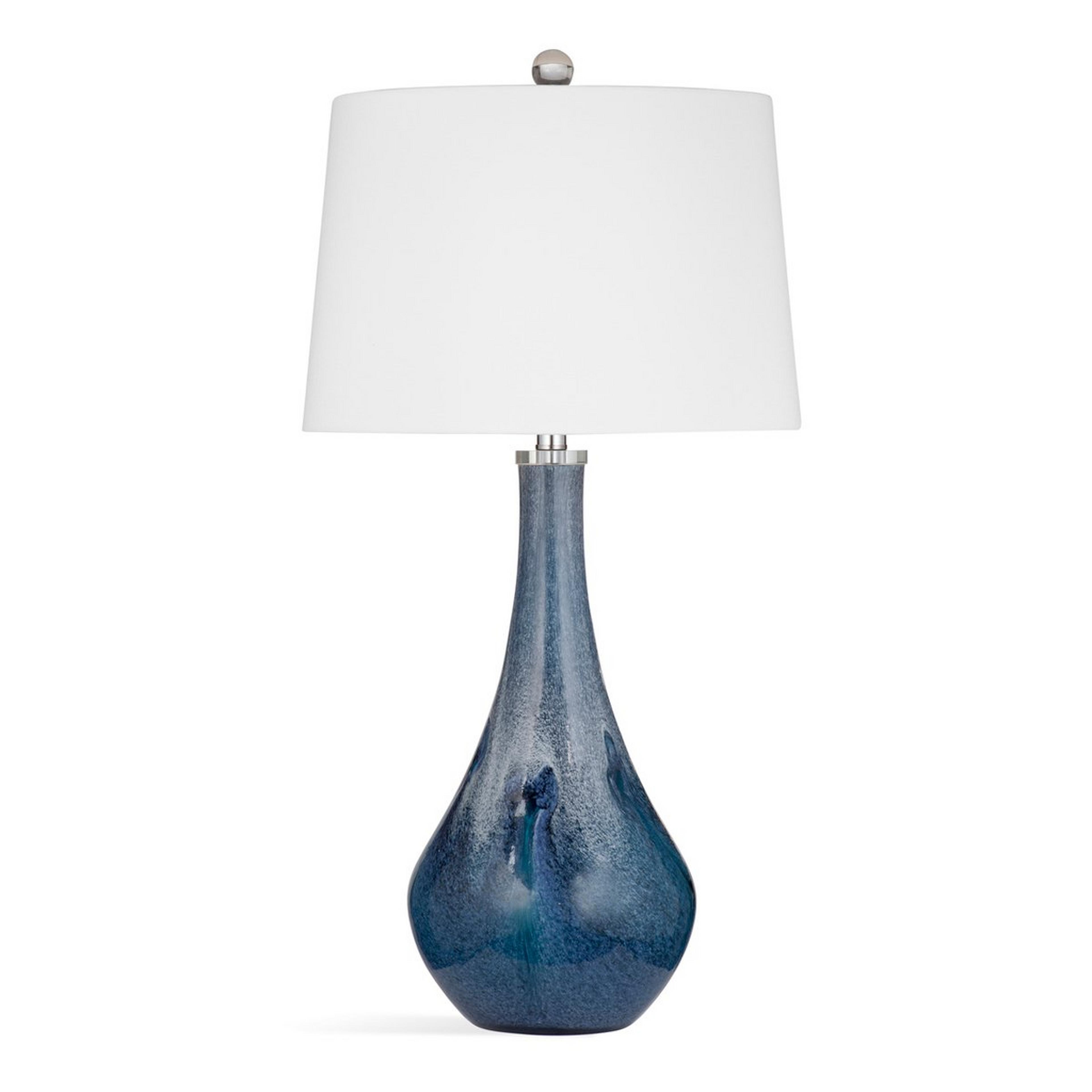 A Fazina Art Glass Table Lamp with Blue / Navy / White color