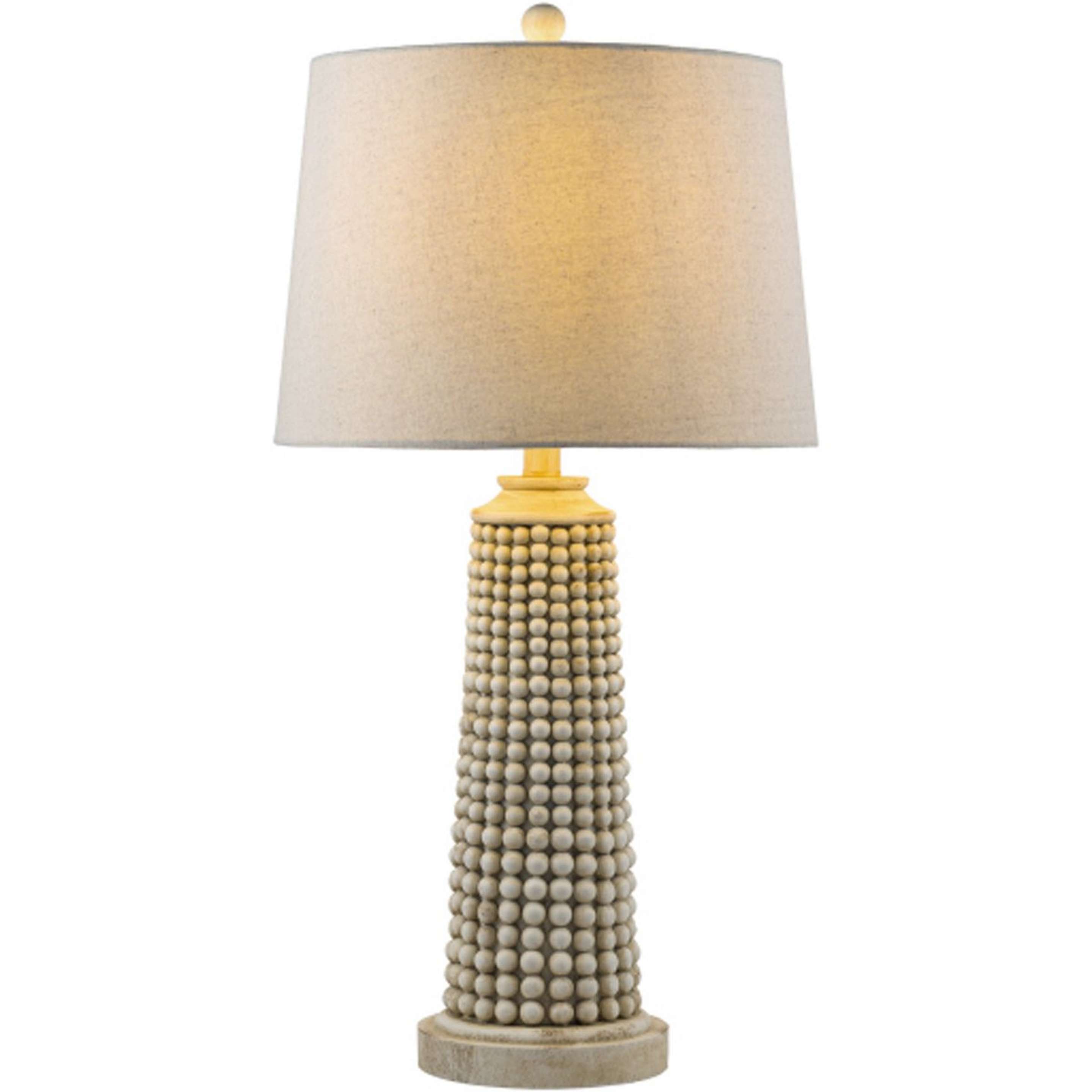 A Beaded Obelisk Table Lamp with Cream Painted color