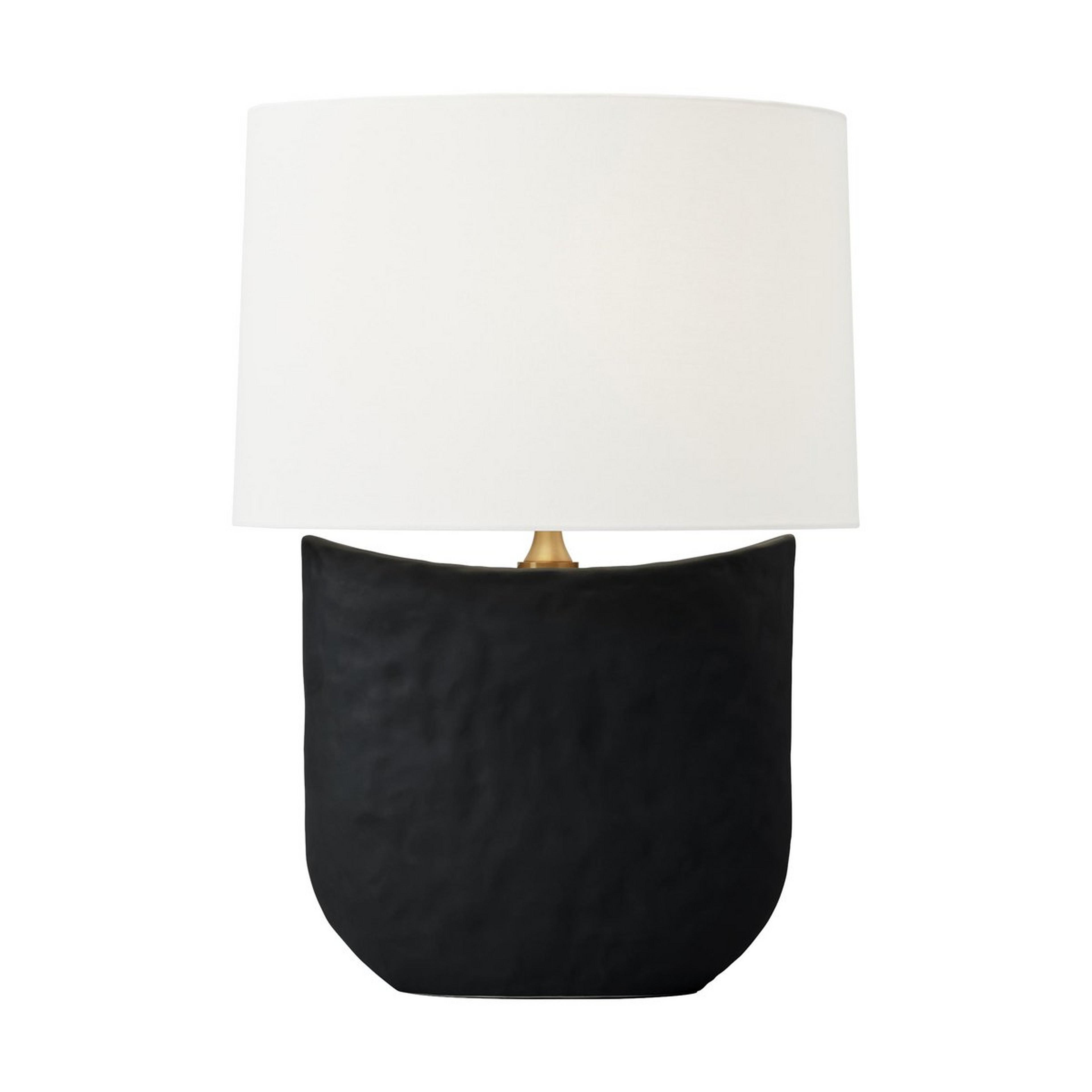 A Rufous Table Lamp with Textured Black color