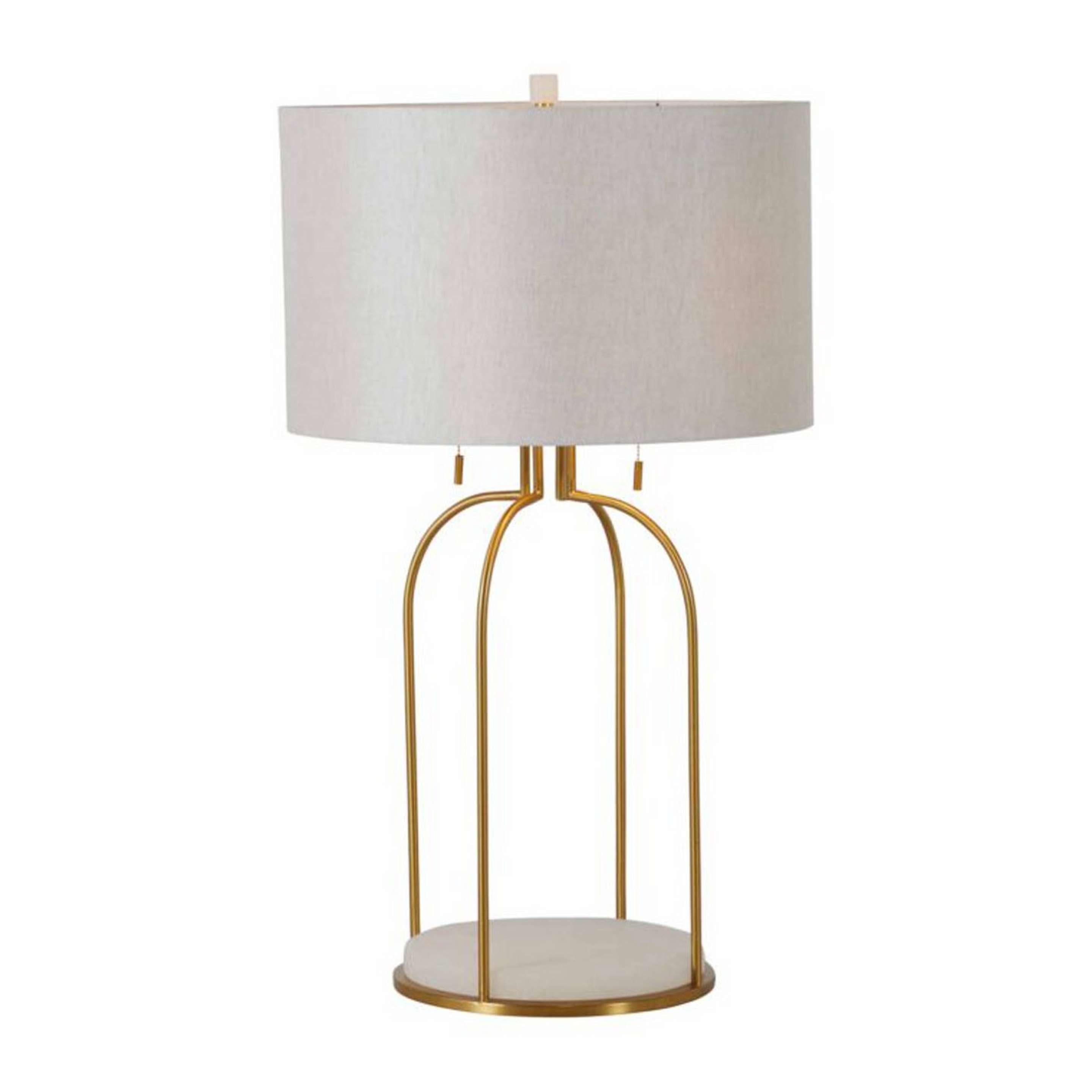 A Medina Table Lamp with Brass / Natural Alabaster color