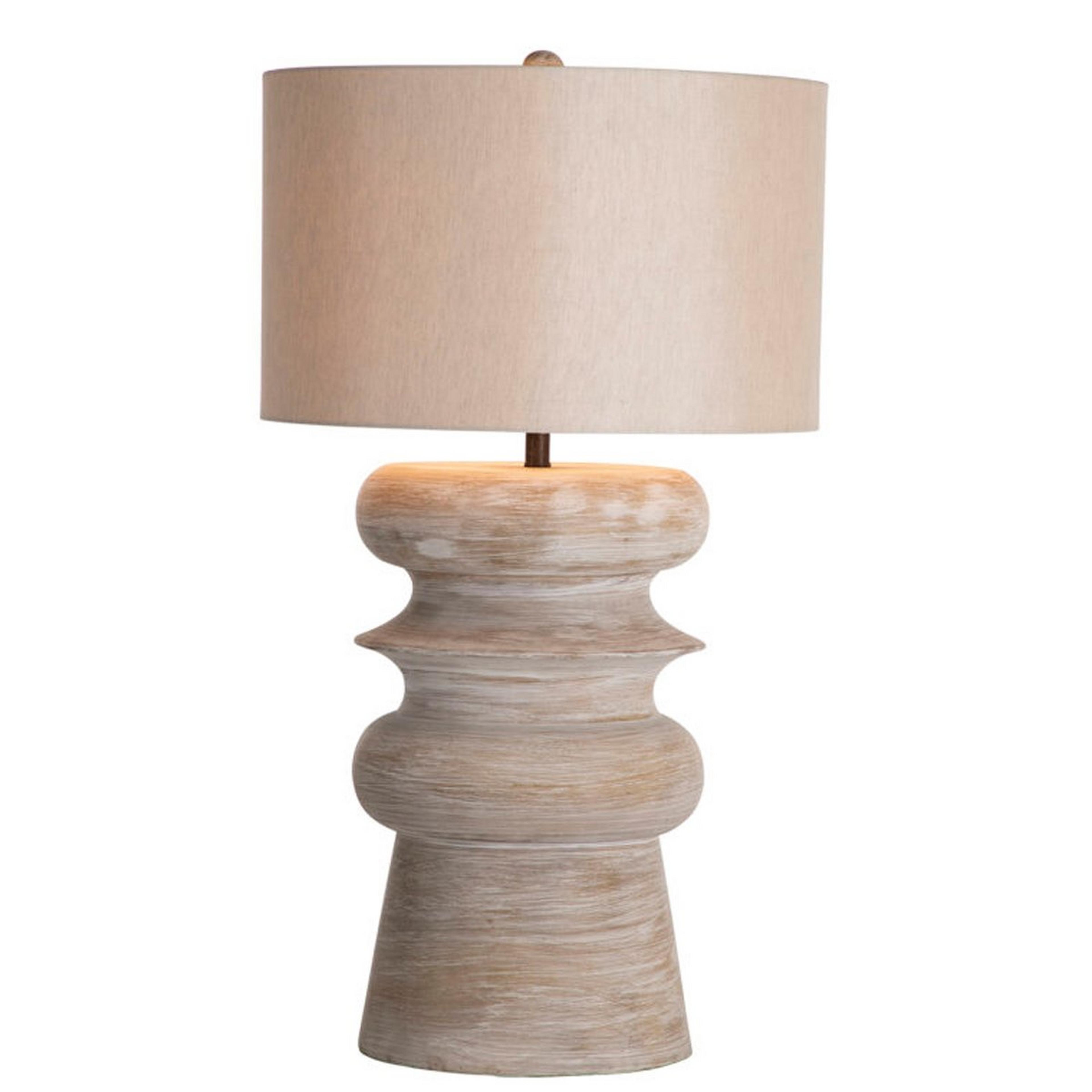 A Rita Table Lamp with Whitewashed Wood color