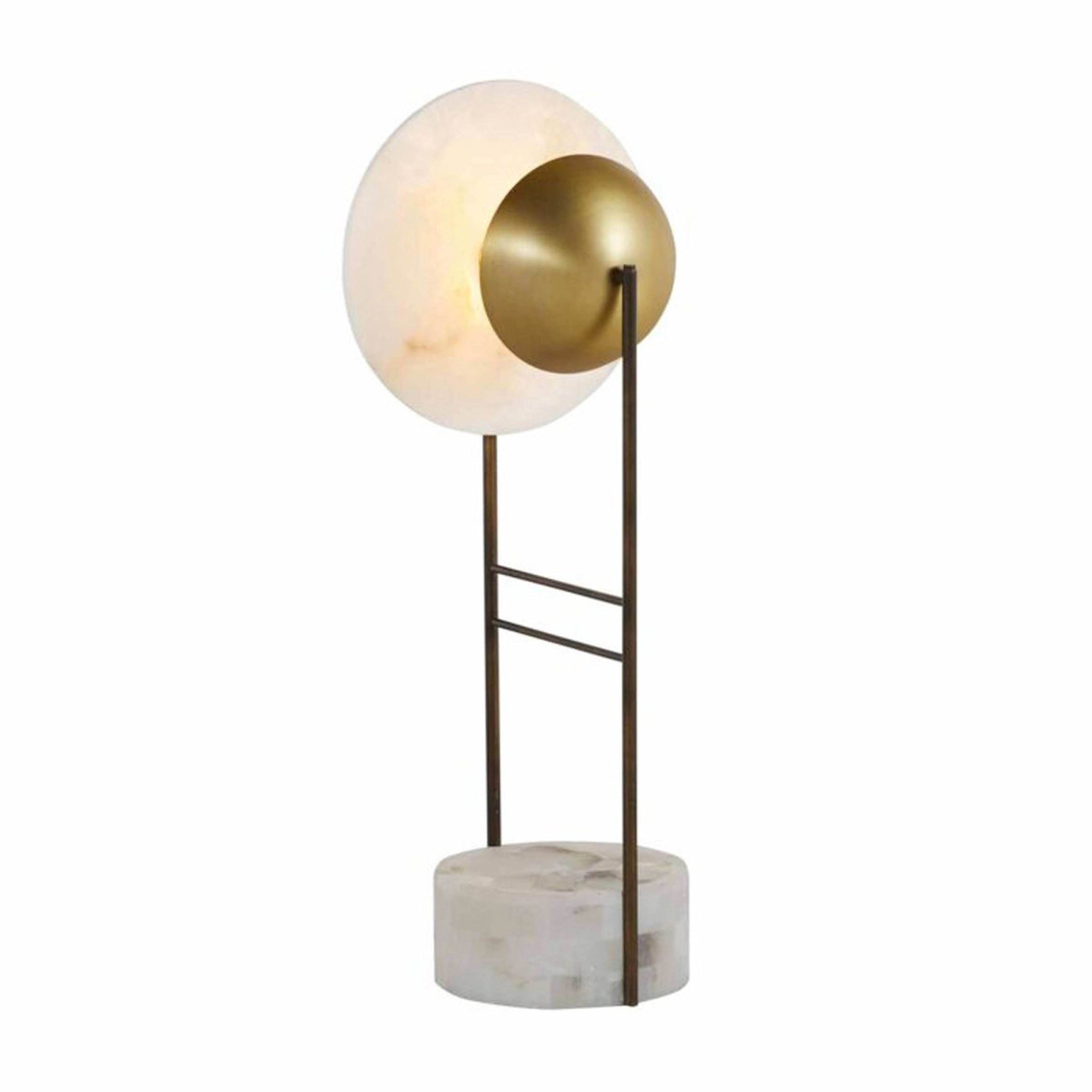 A Natiuska Table Lamp with Alabaster / Brushed Copper / Gold color
