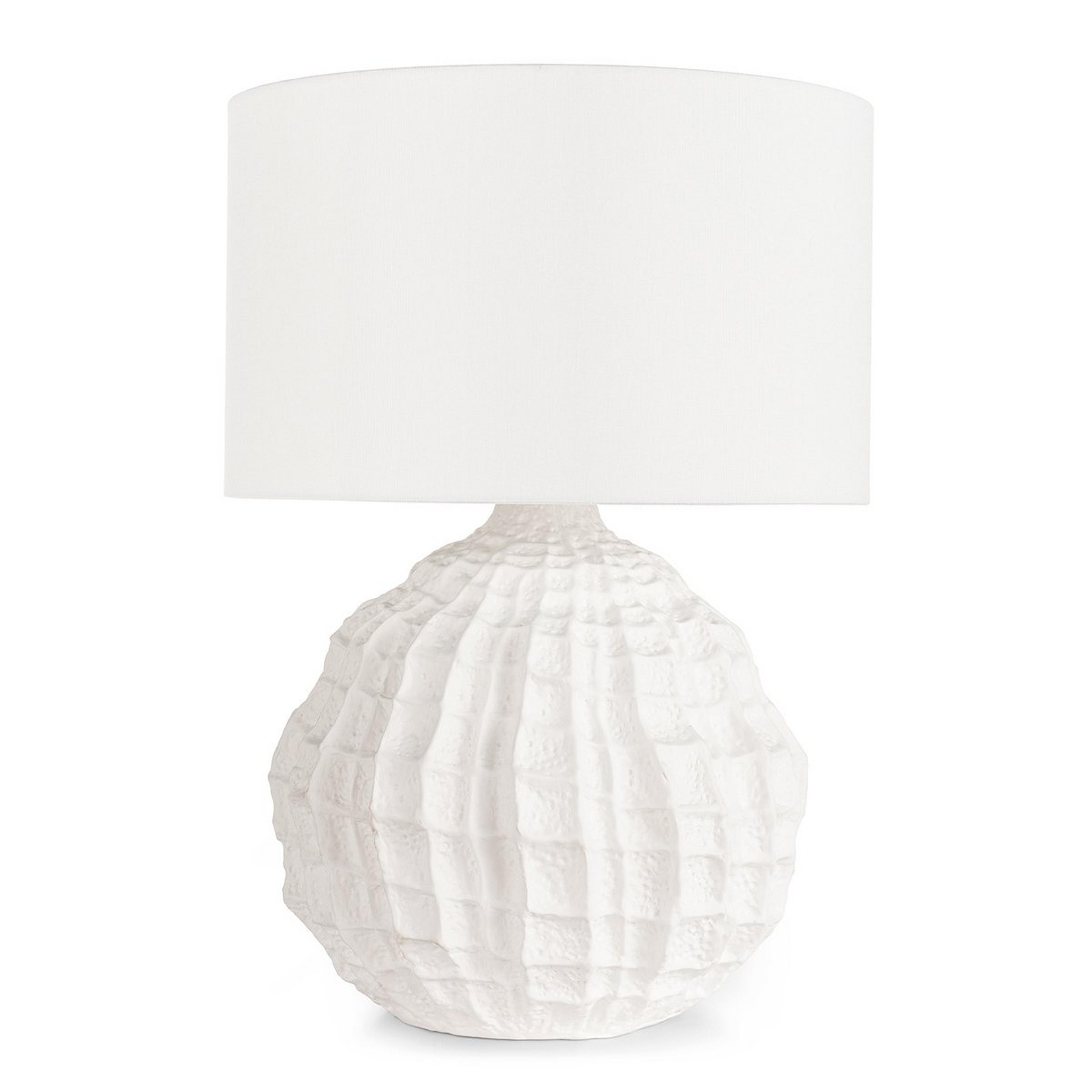A Taija Table Lamp with Textured White color
