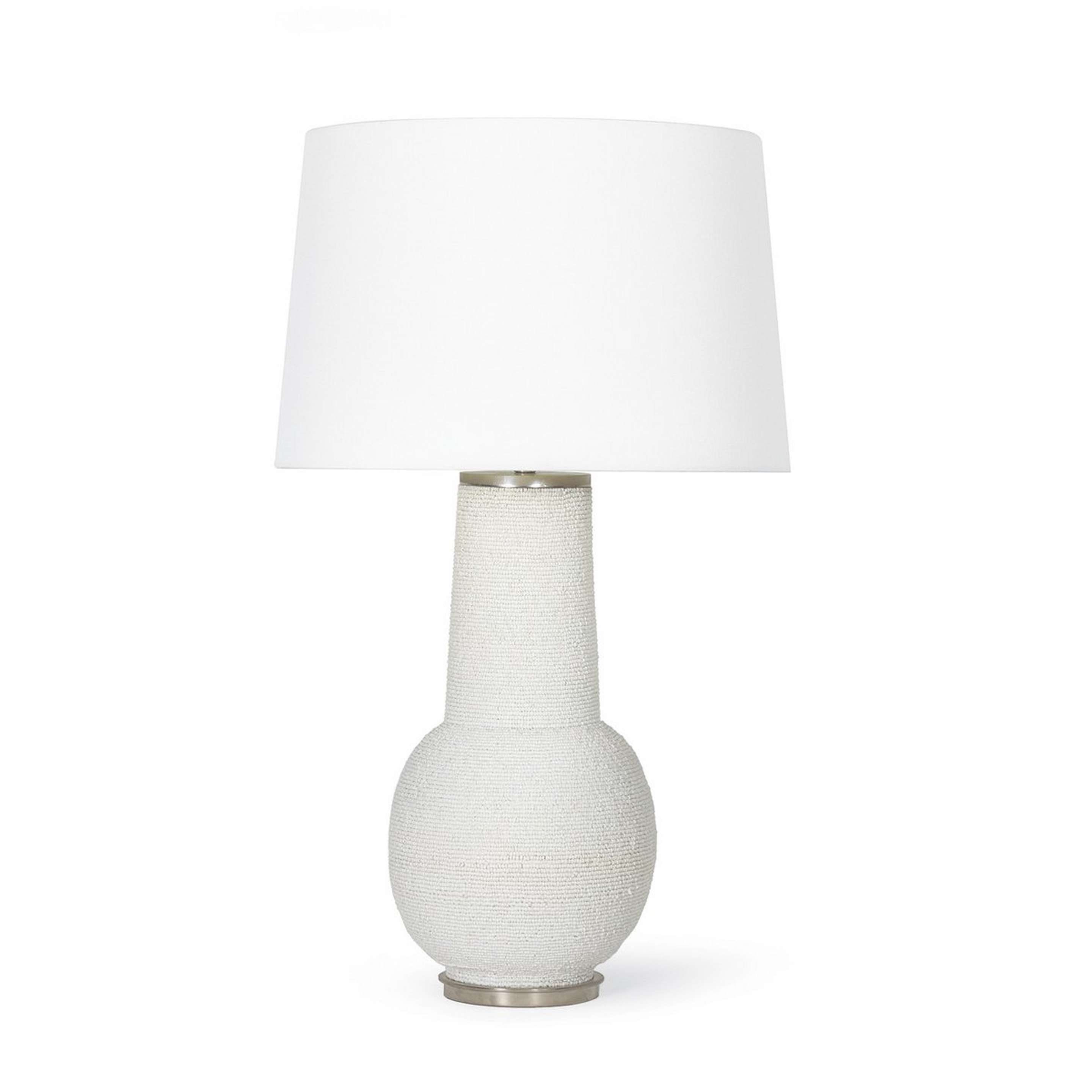 A Simov Table Lamp with Matte White Beads color