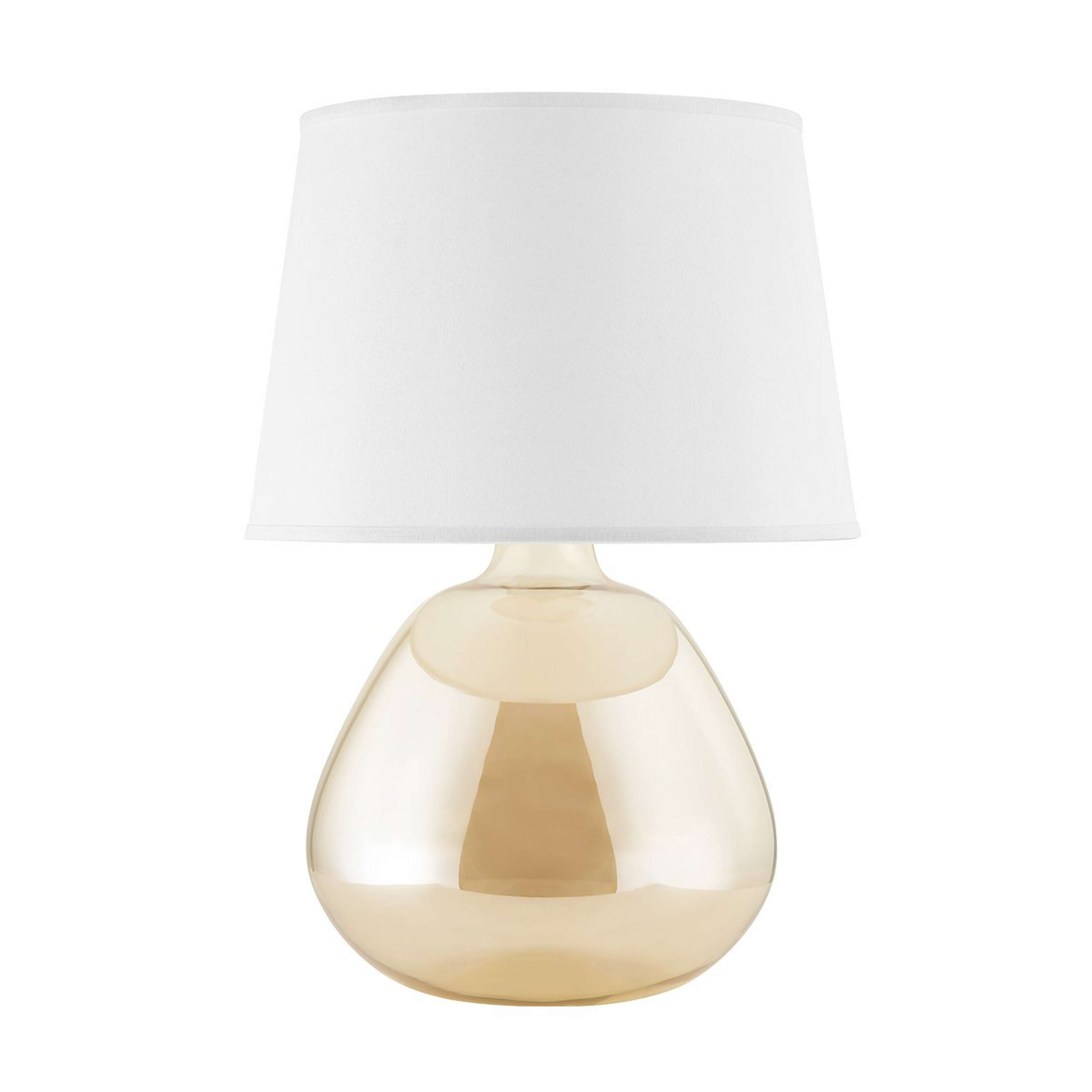 A Saffron Table Lamp with Amber Glass color
