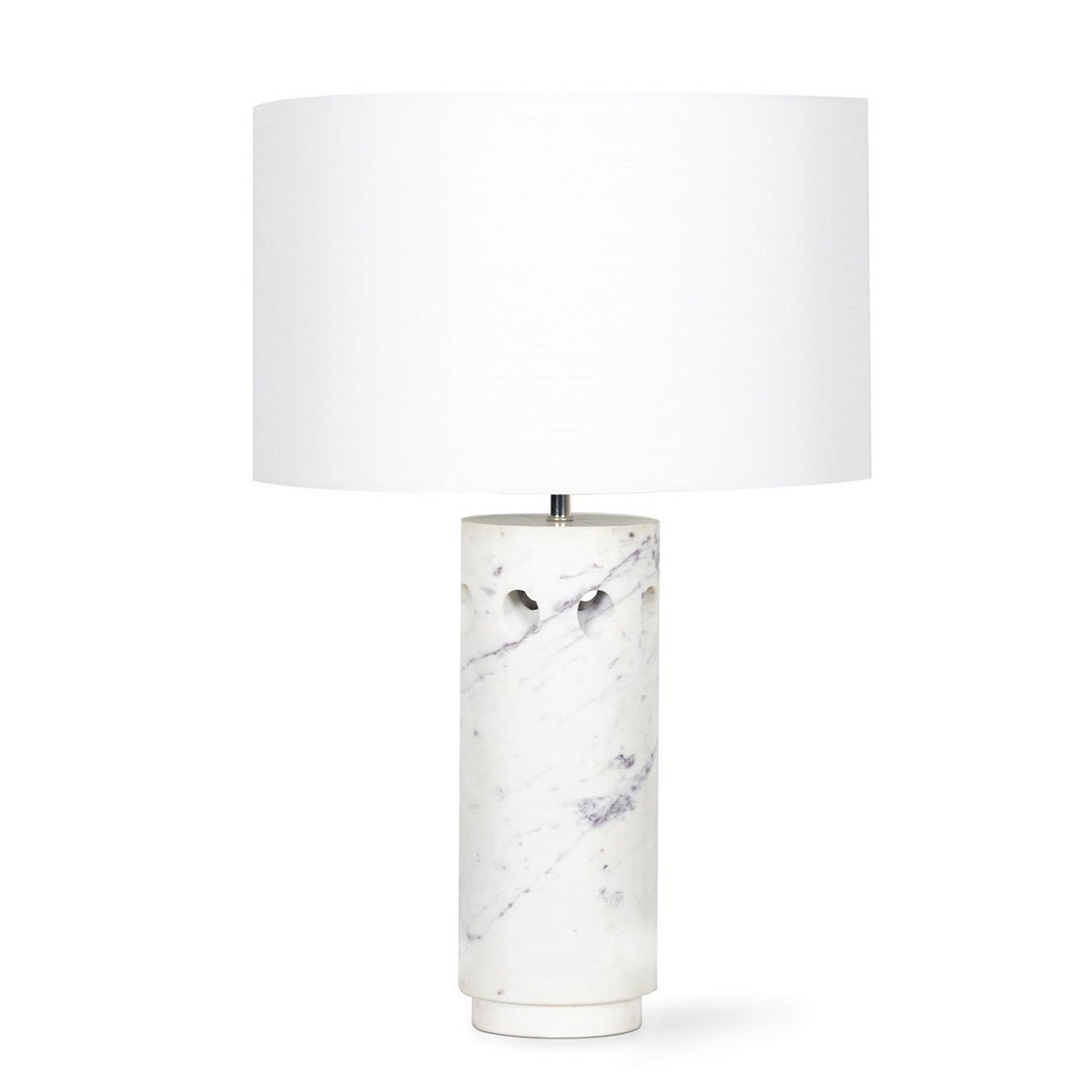A Marmara Table Lamp with White Marble  color