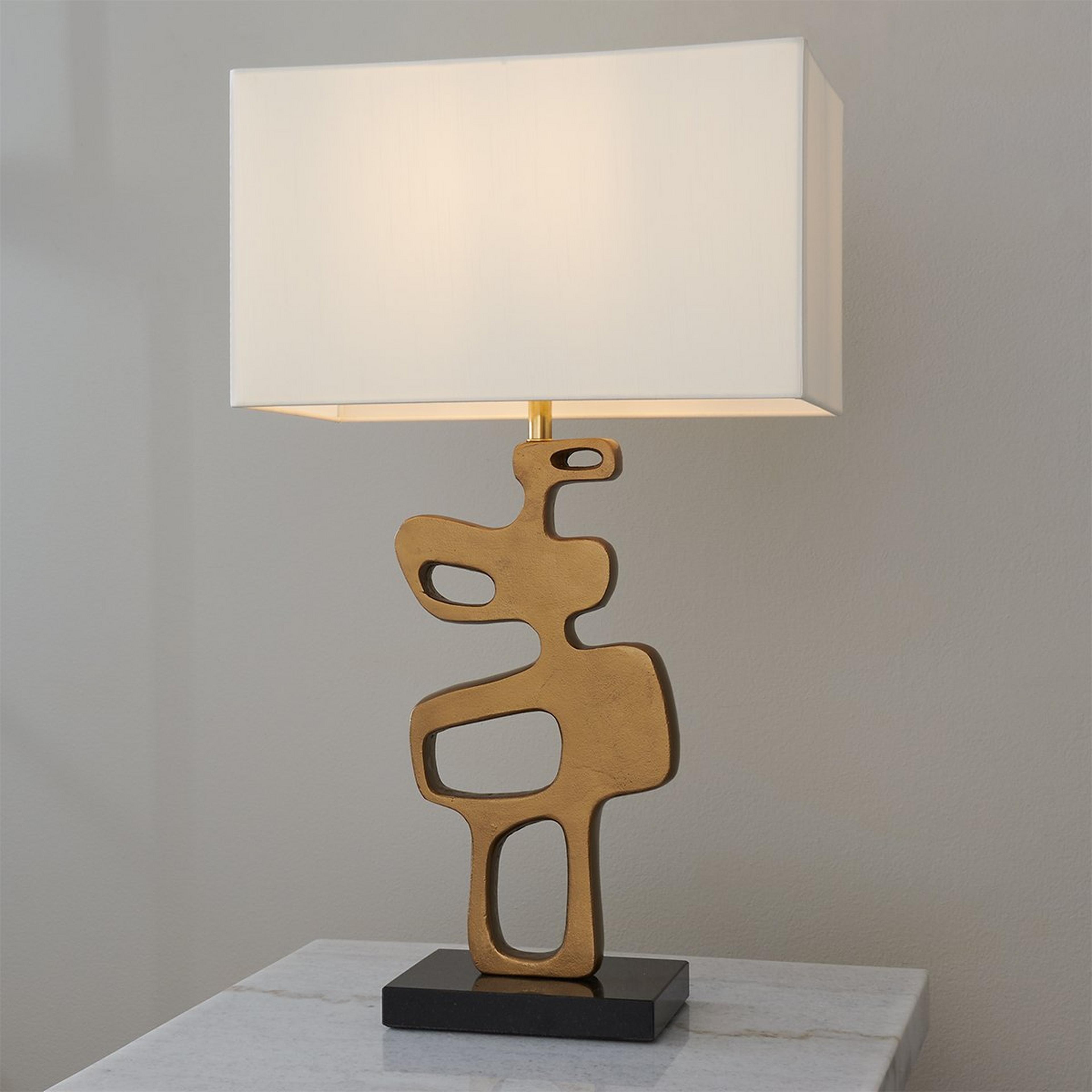 A Mitra Table Lamp with Antique Brass / Black  color