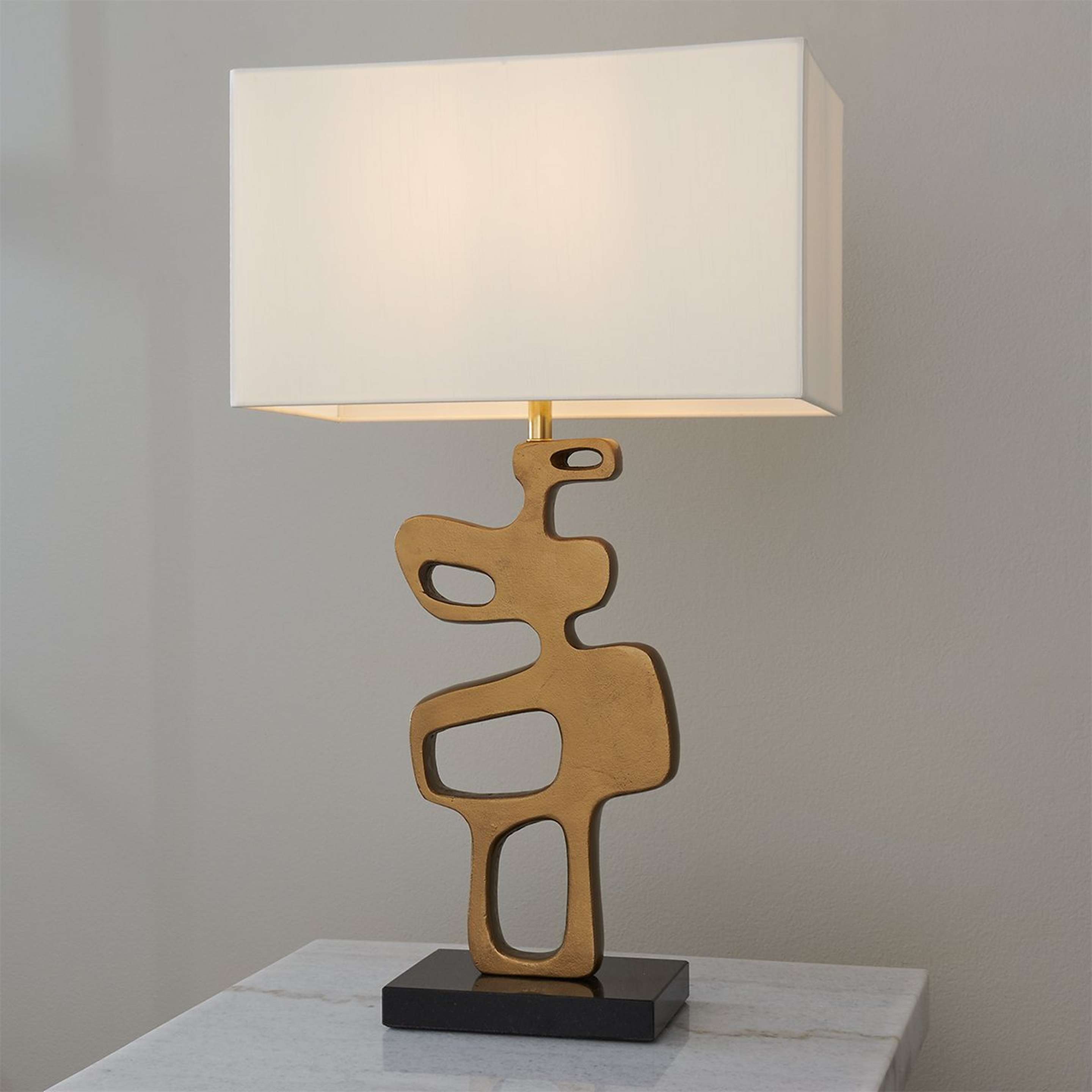 A Mitra Table Lamp with Antique Brass / Black color
