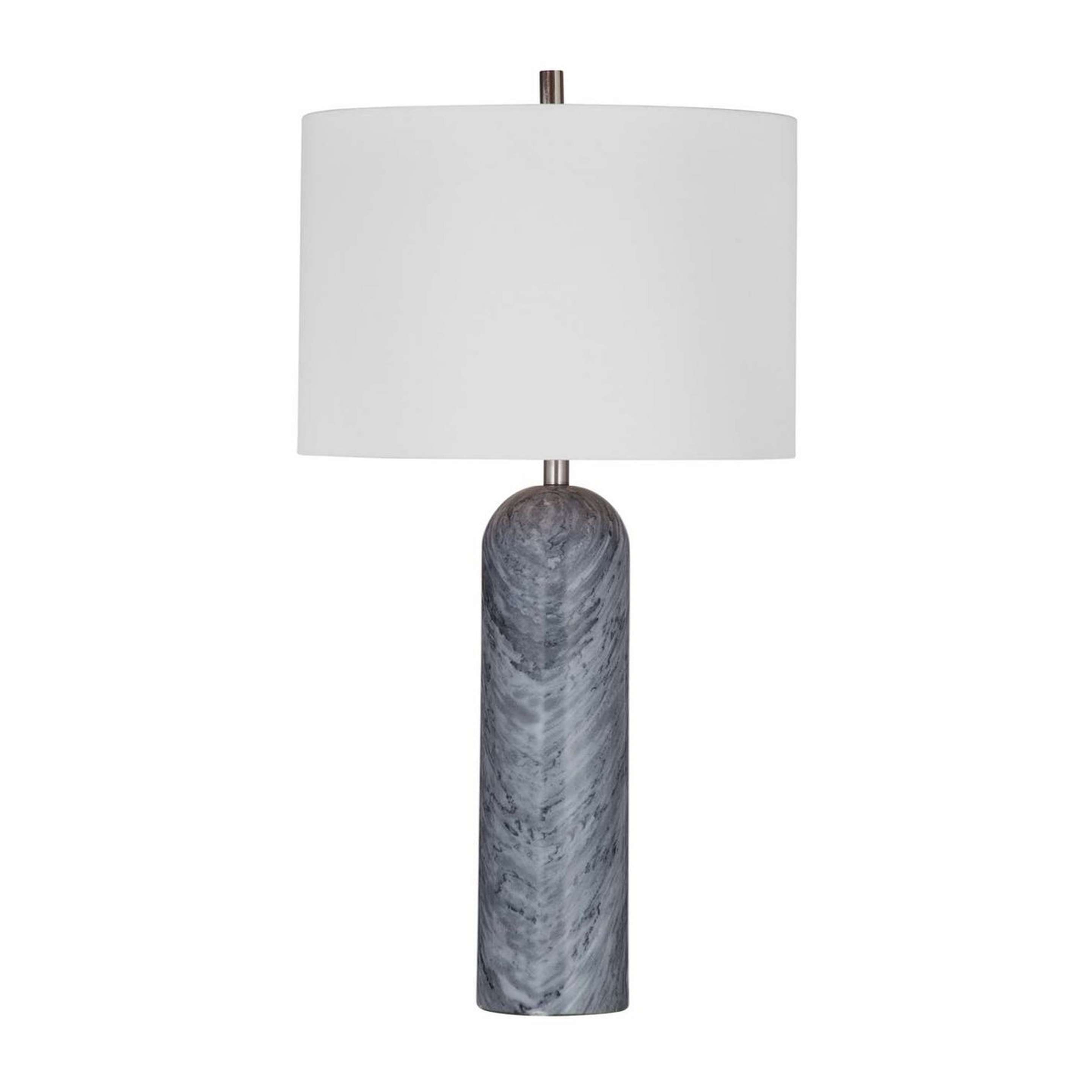 A Niveous Table Lamp with Slate Gray Marble color