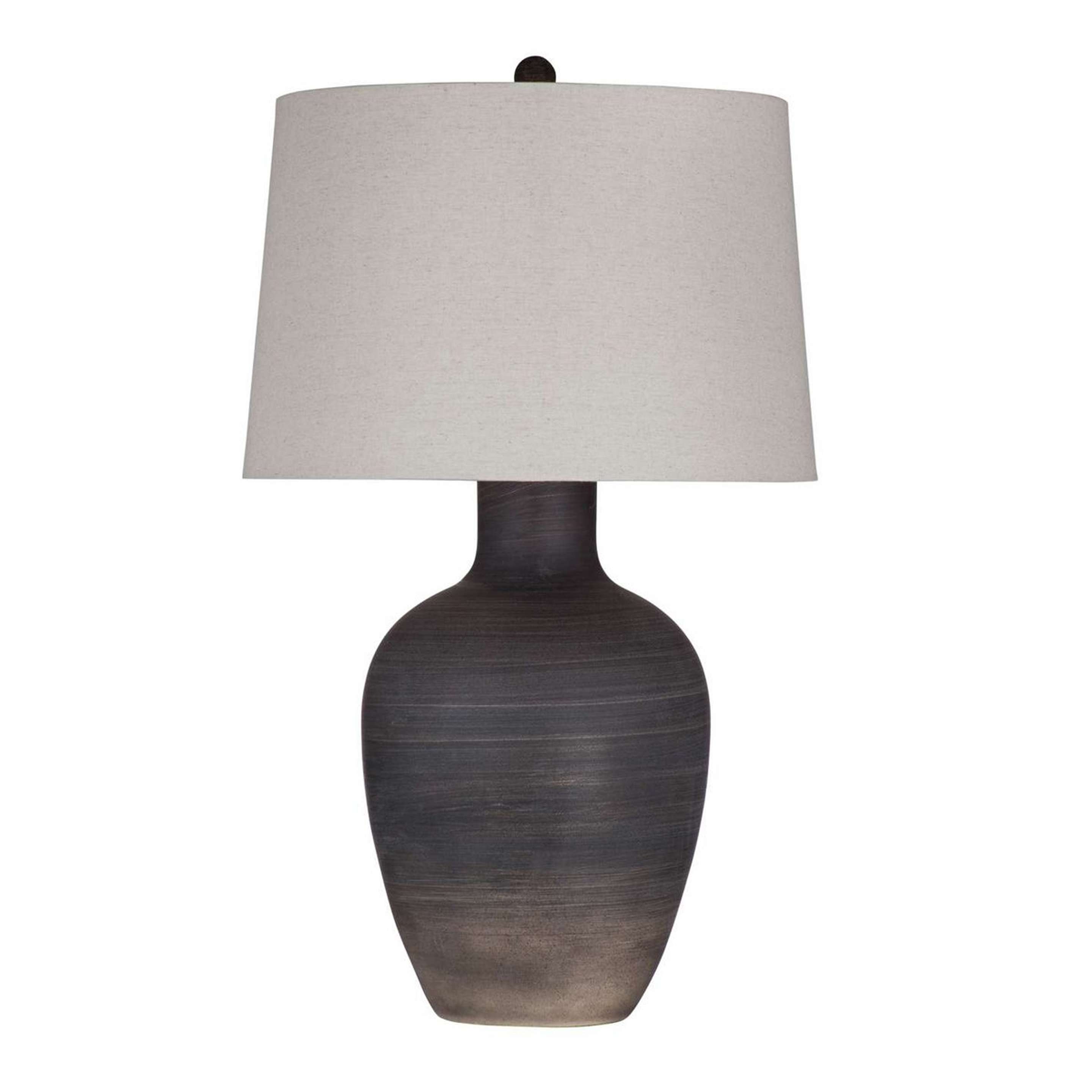 A Moselle Table Lamp with Brushed Ombre Black / Brown / Tan color