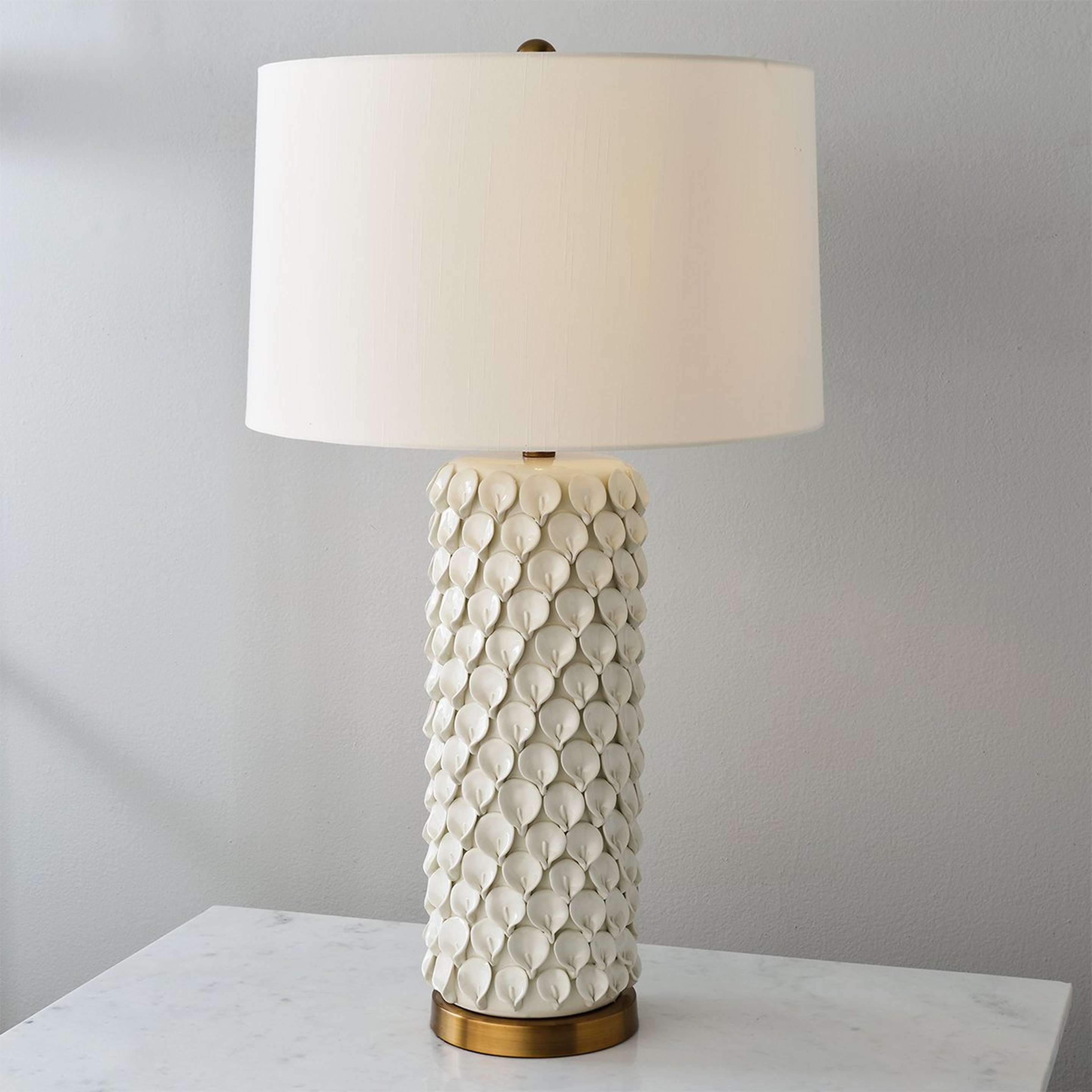 A Calleigh Table Lamp with Cream / Antique Brass / Eggshell color