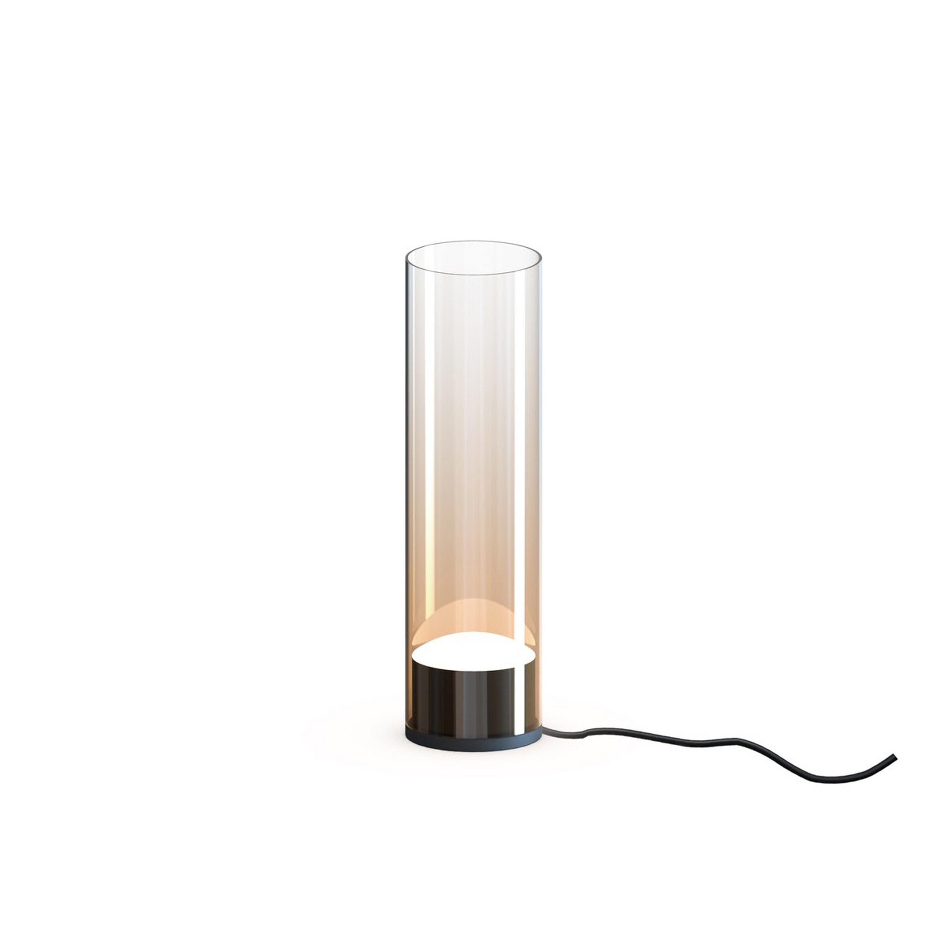 A Aphelion LED Lamp with Black / Amber Ombre Glass color