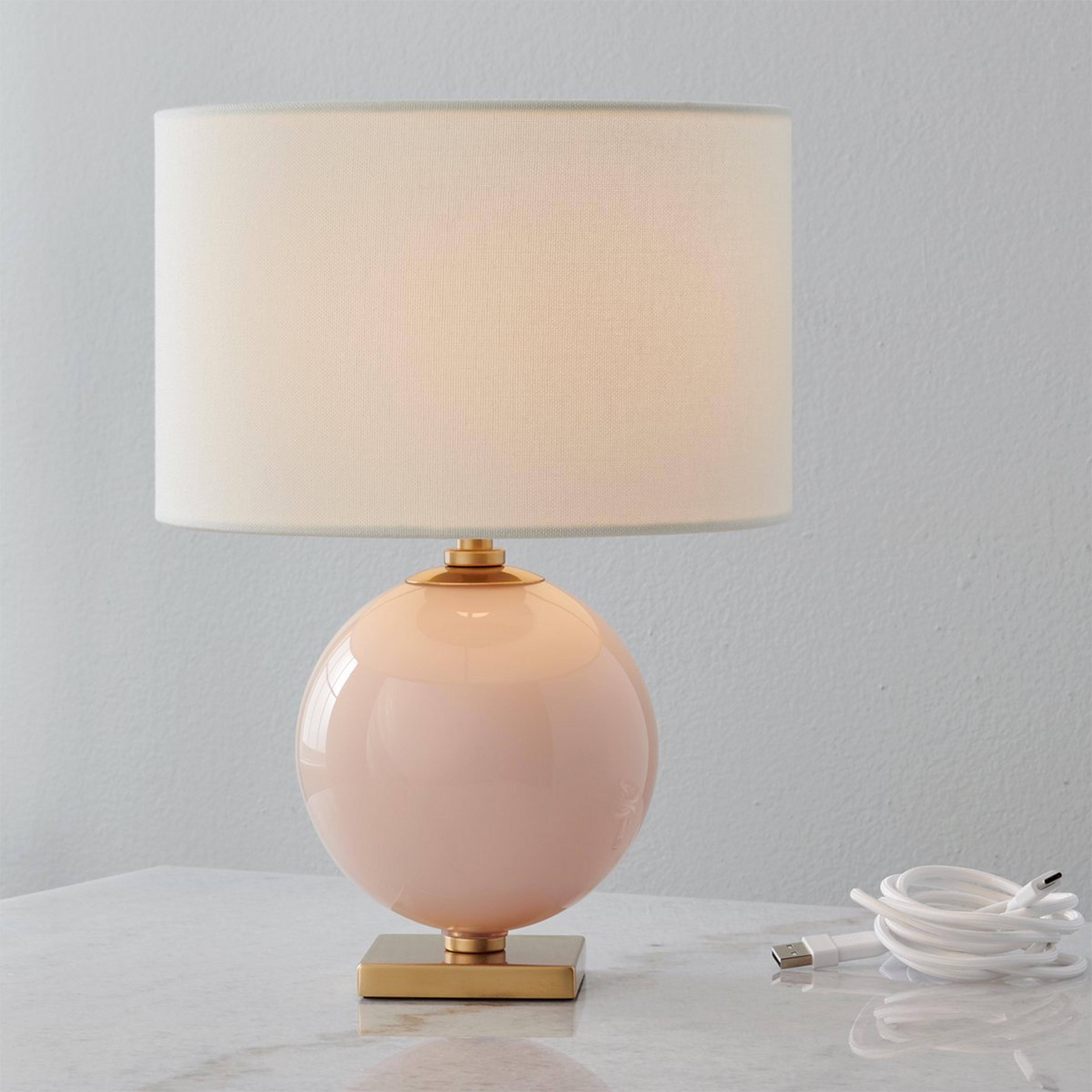 A kate spade new york Elsie Cordless LED Table Lamp with Brass / Blush / Beige color